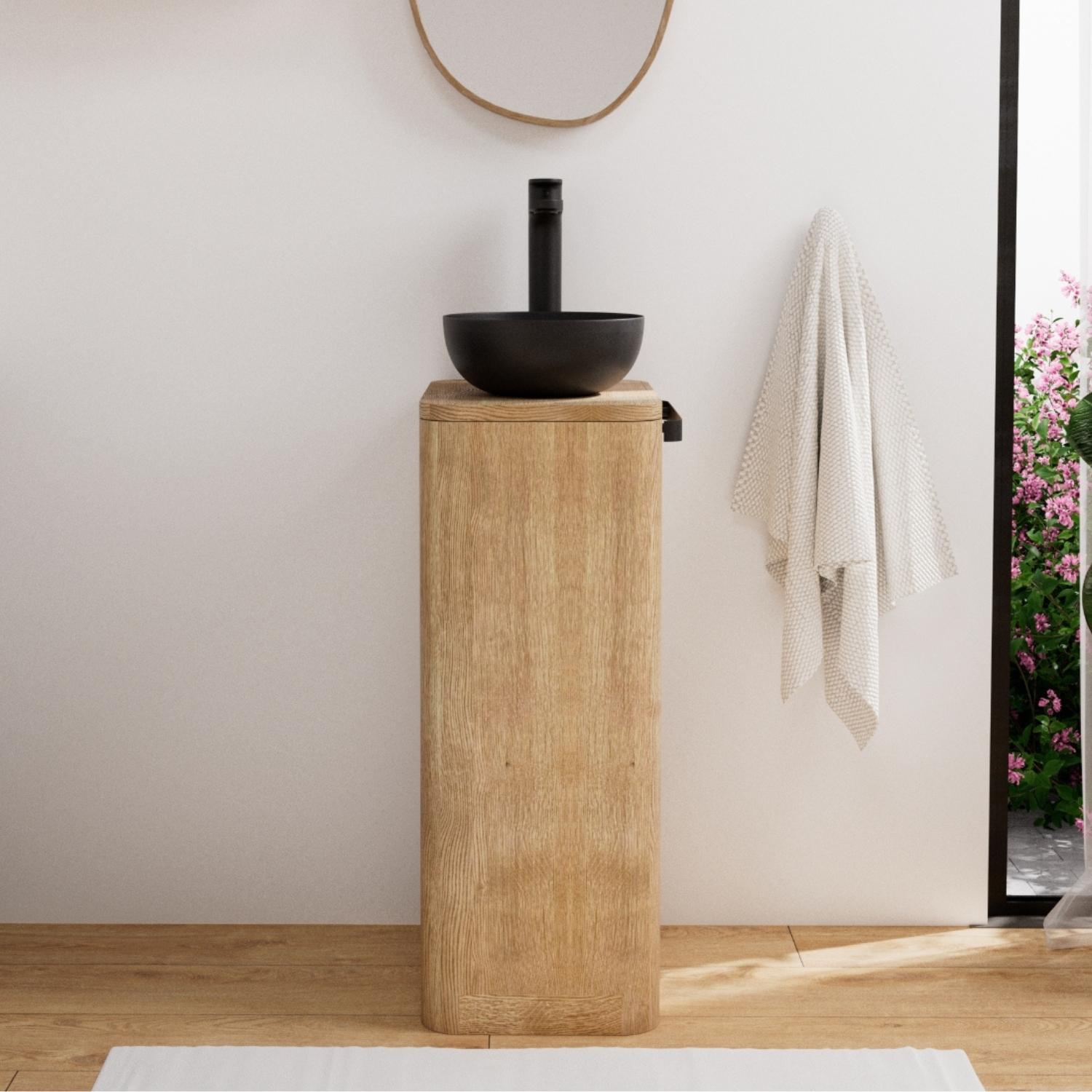 Ensemble meuble lave-mains TOM + vasque MAUD + robinet ROB