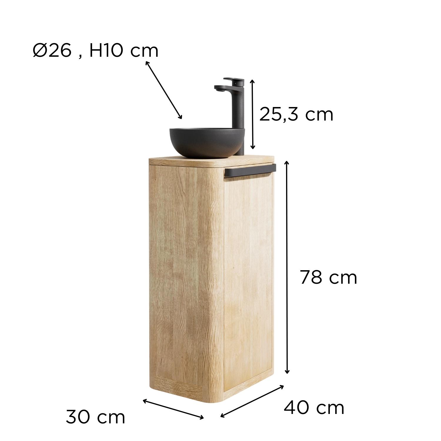 Ensemble meuble lave-mains TOM + vasque MAUD + robinet ROB