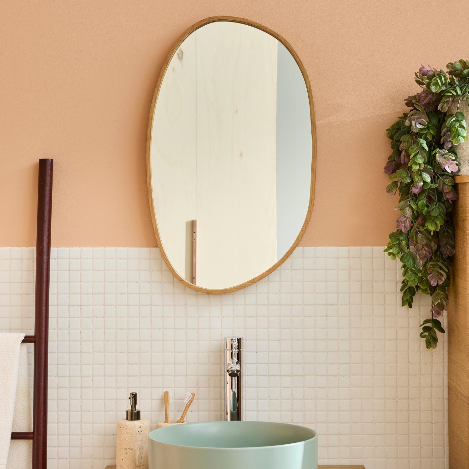 Miroir galet chêne 40x65 OAKY