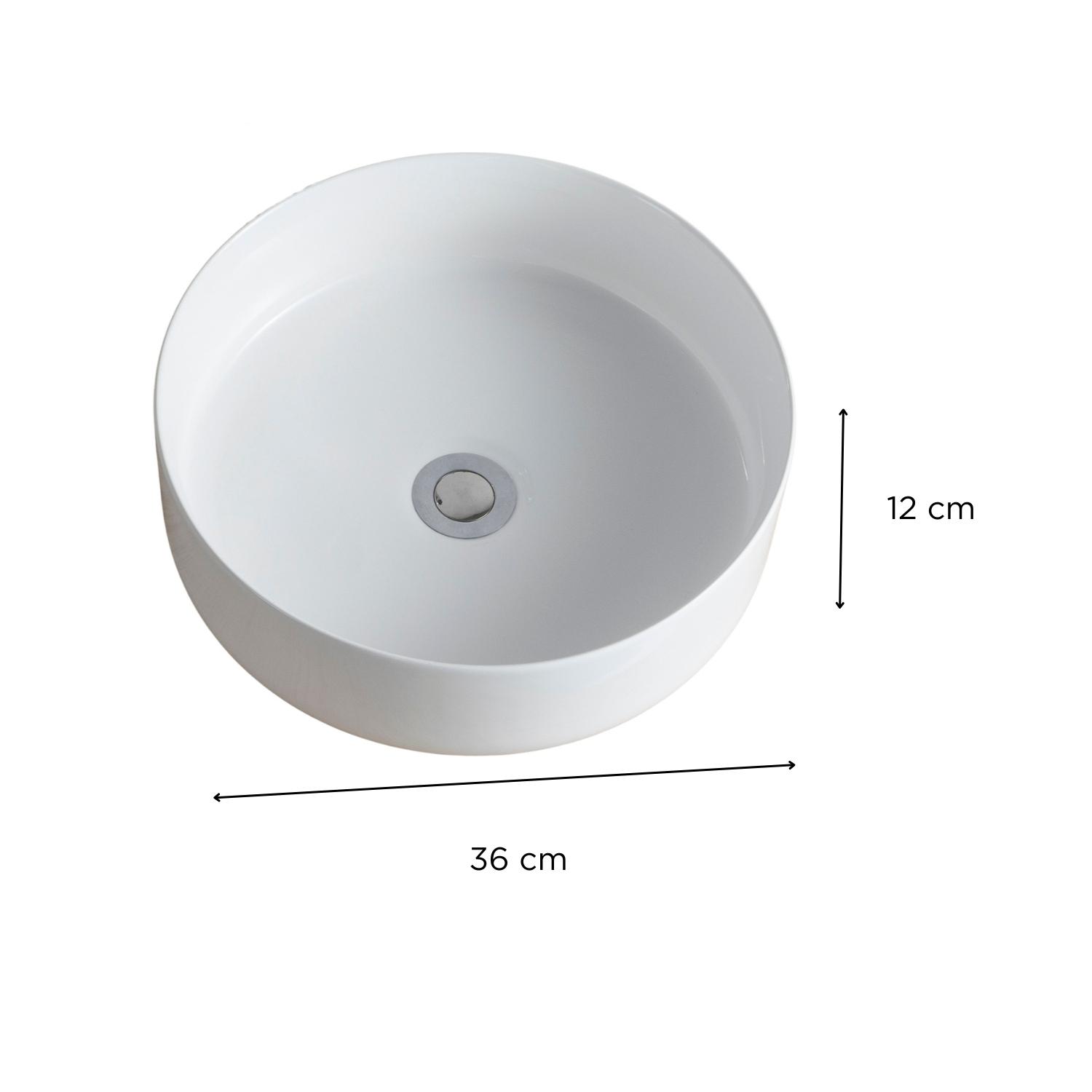 Vasque à poser ribde 36x36cm DIEGO + robinet TAP + bonde LIV