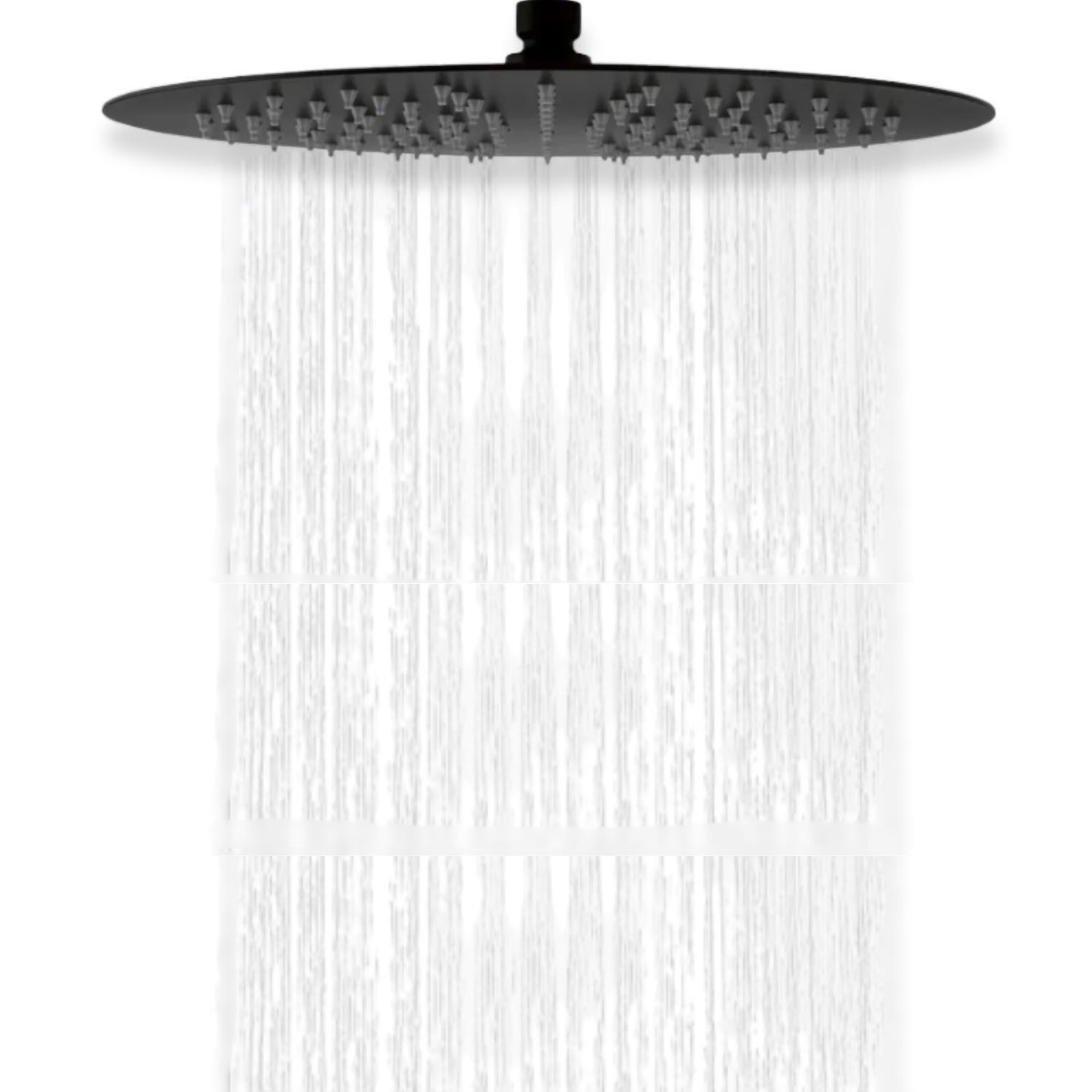 Tête de douche ronde en ABS noire NERA