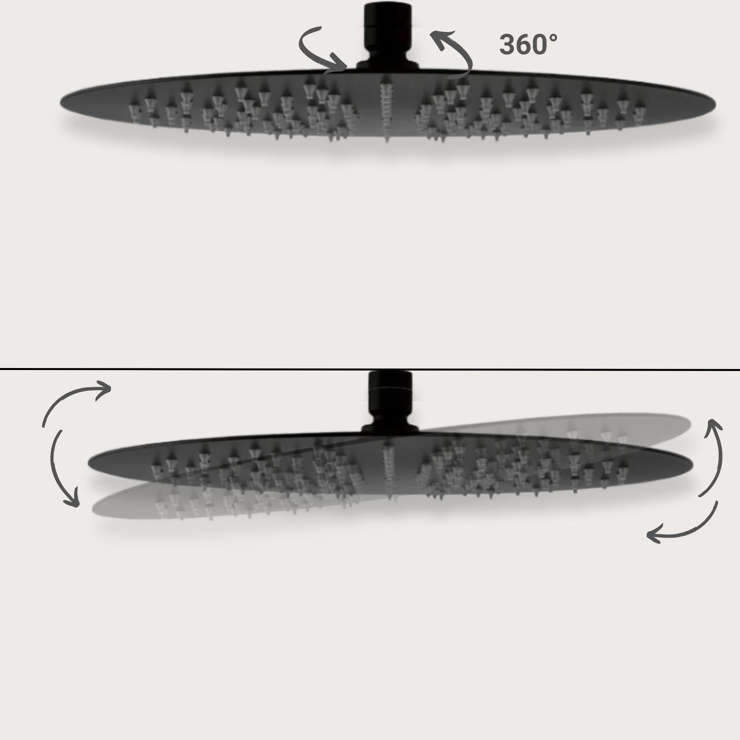 Tête de douche ronde en ABS noire NERA