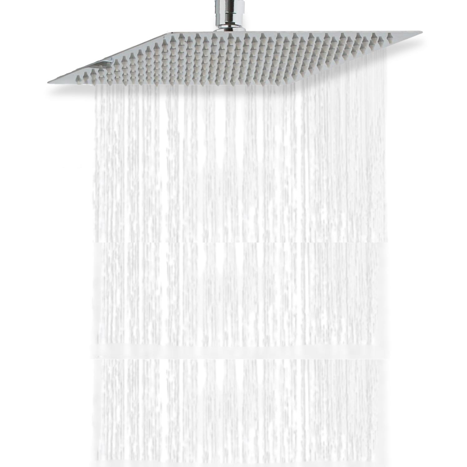 Tête de douche carrée en acier ZERRA