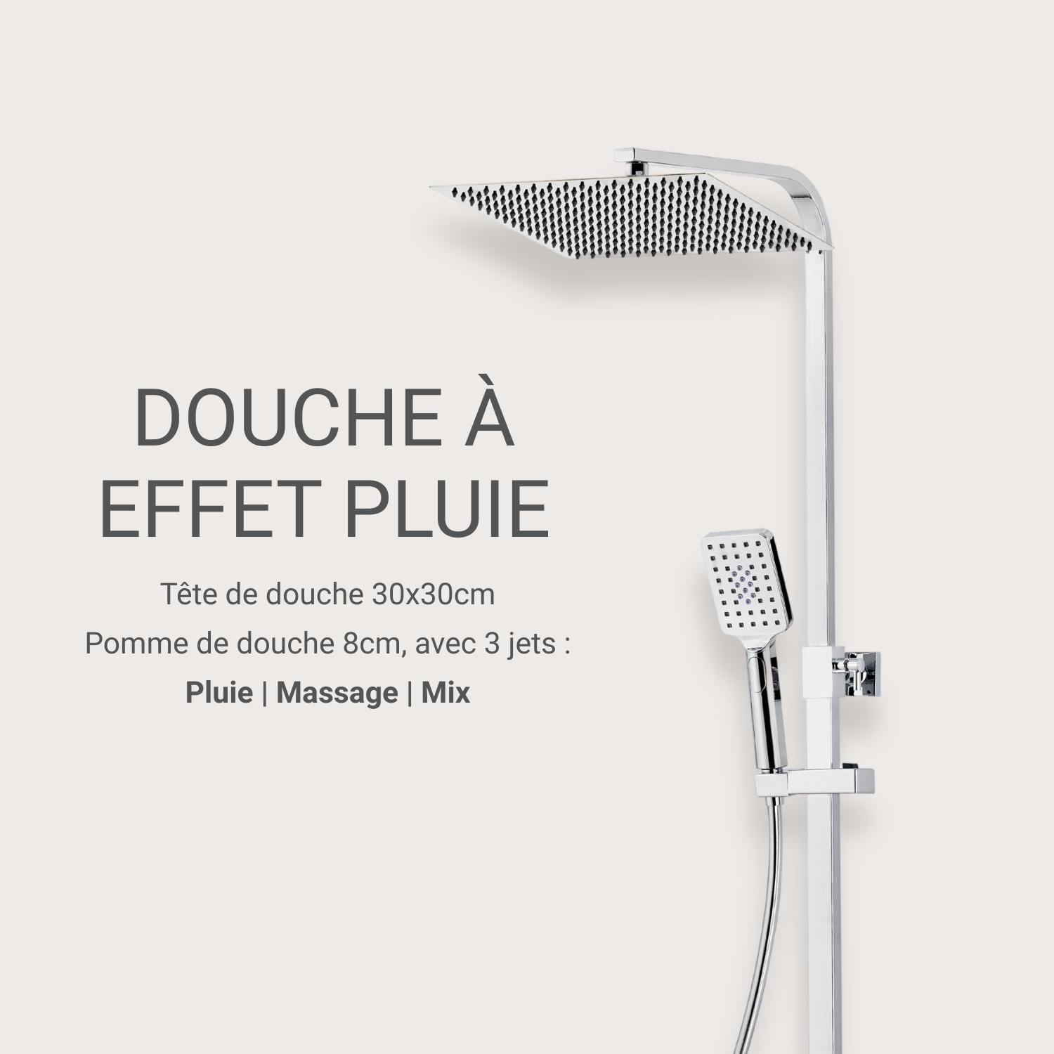 Colonne de douche inox tête carrée 30cm MORK