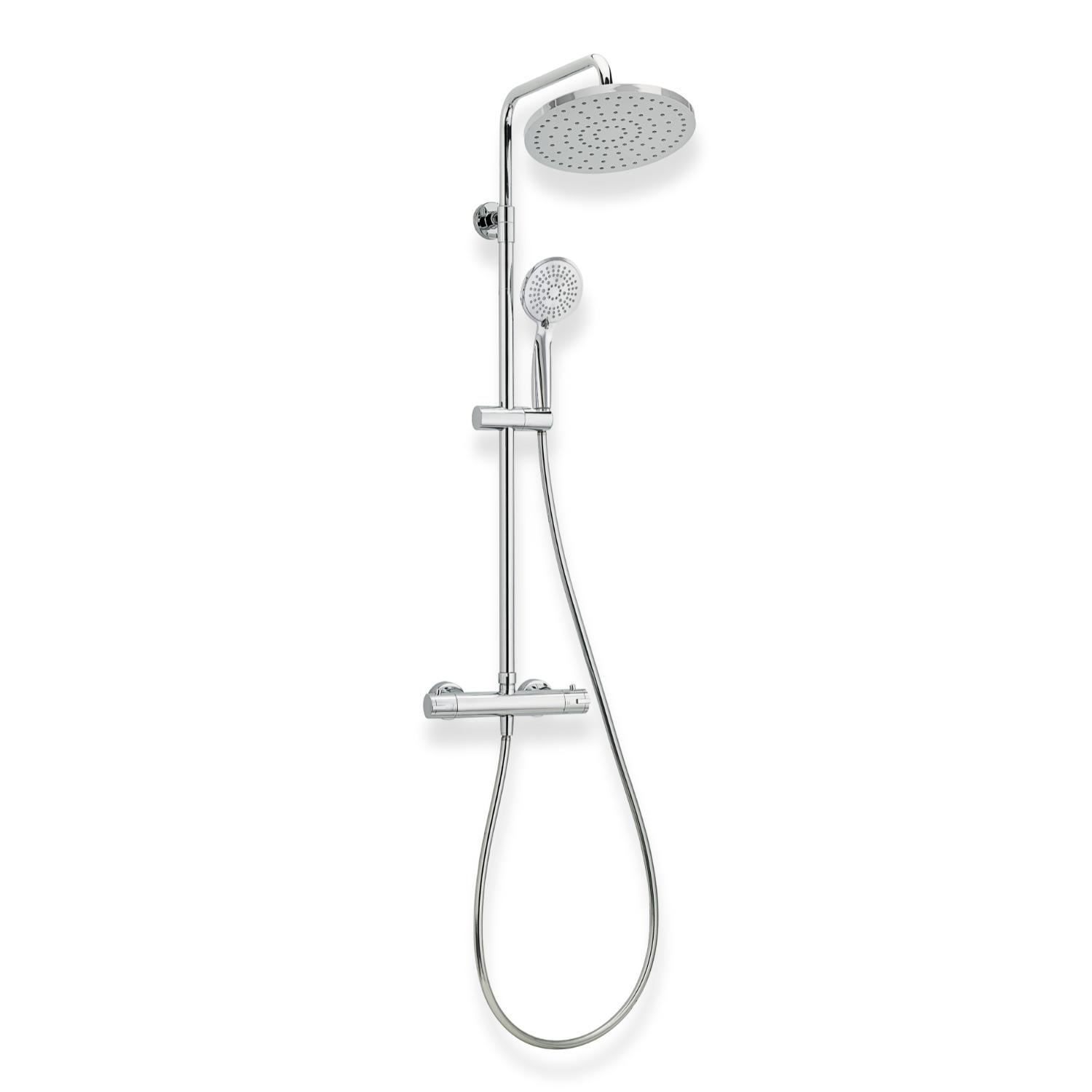Colonne de douche thermostatique chromée ISHKA avec mitigeur fabriqué en France