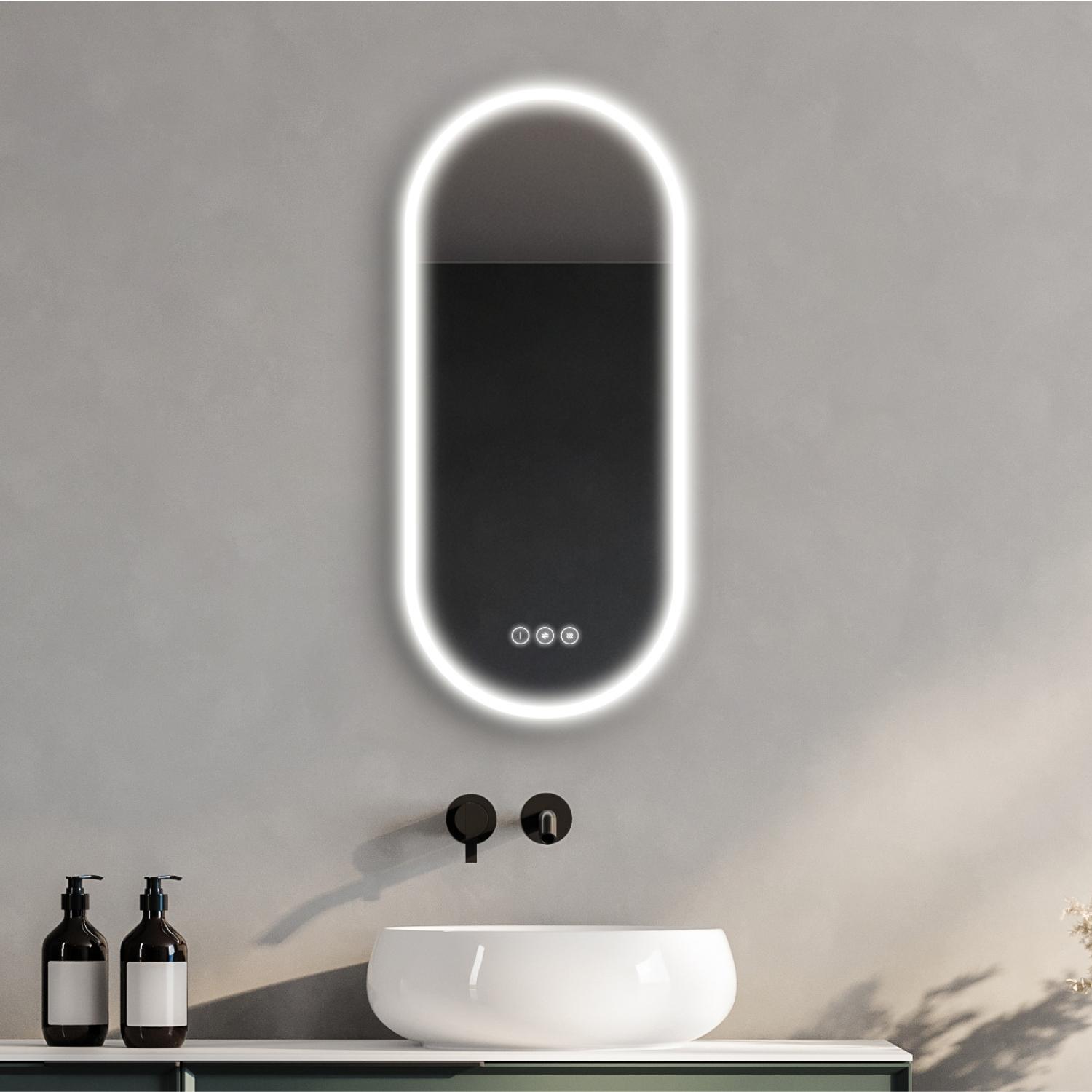Miroir LED ovale 90x40cm avec rétroéclairage