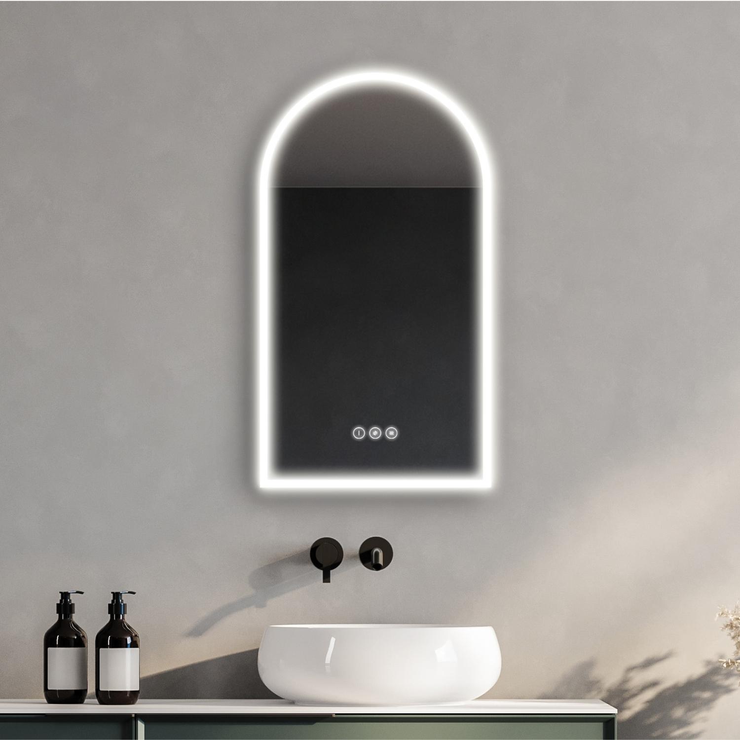 Miroir LED arche 90x50cm avec rétroéclairage