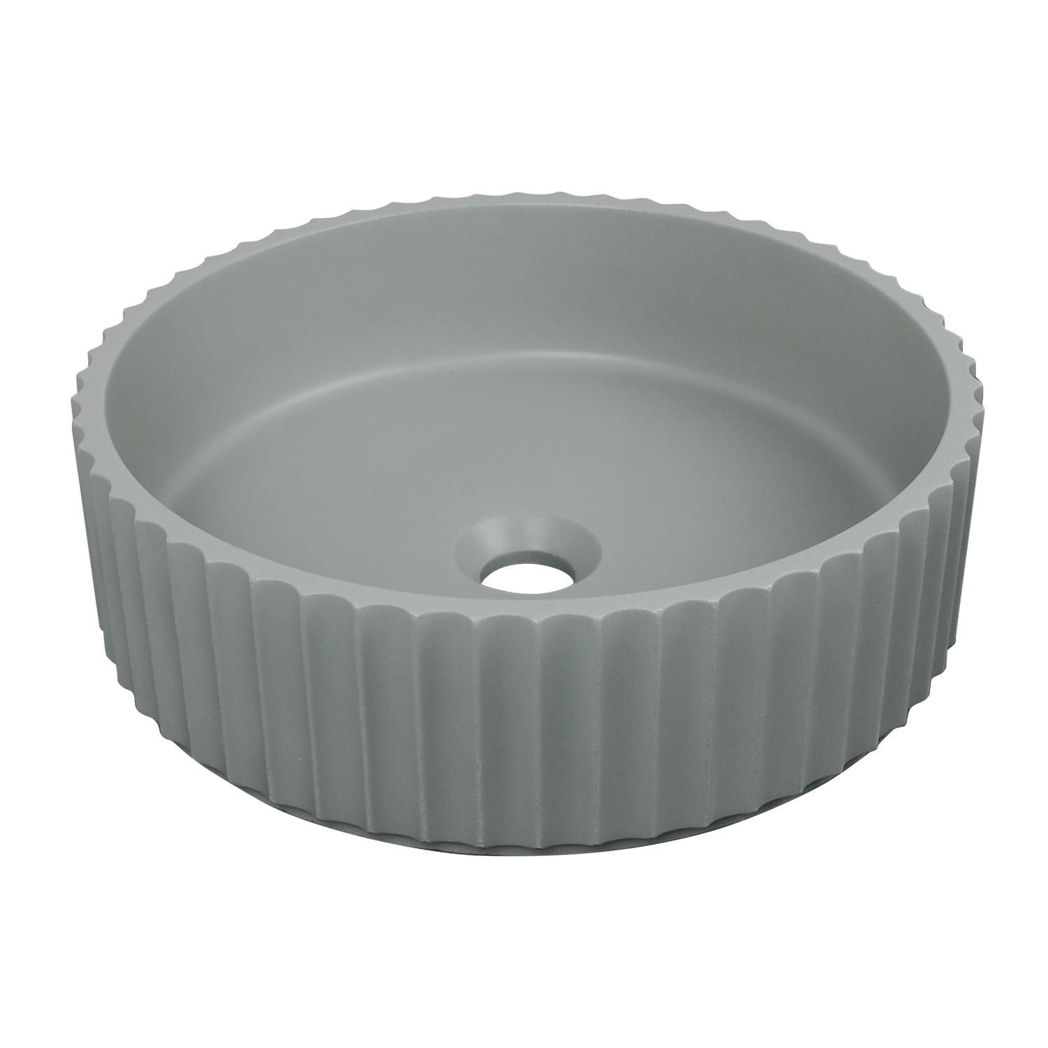 Vasque à poser ronde béton texturé vert 39,8x39,8cm
