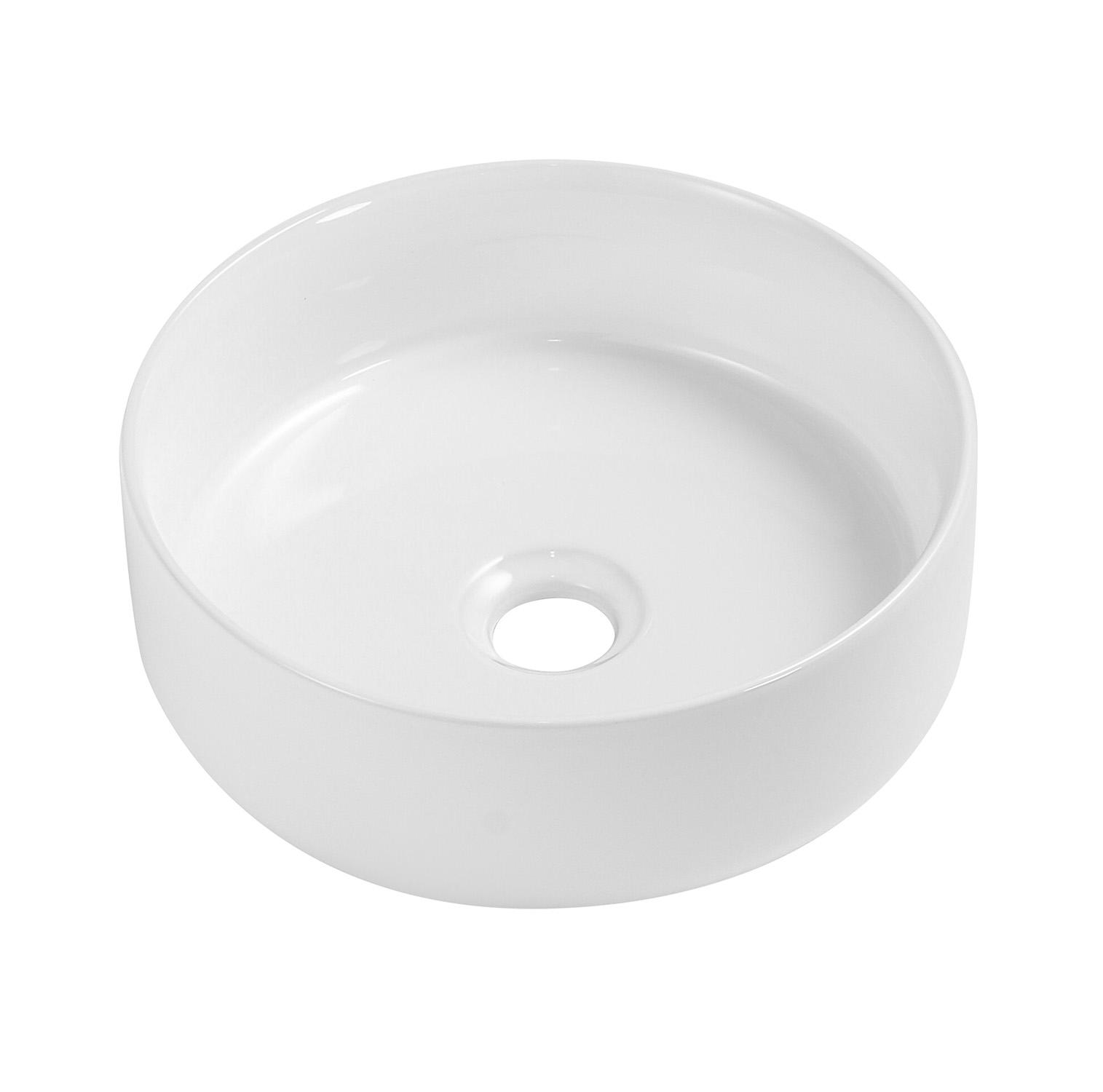 Vasque à poser ronde en céramique blanche 30cm