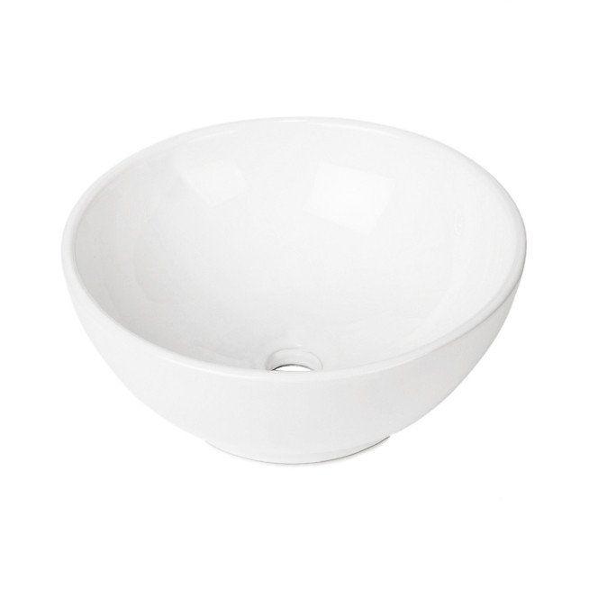 Vasque à poser ronde en céramique blanche 40cm