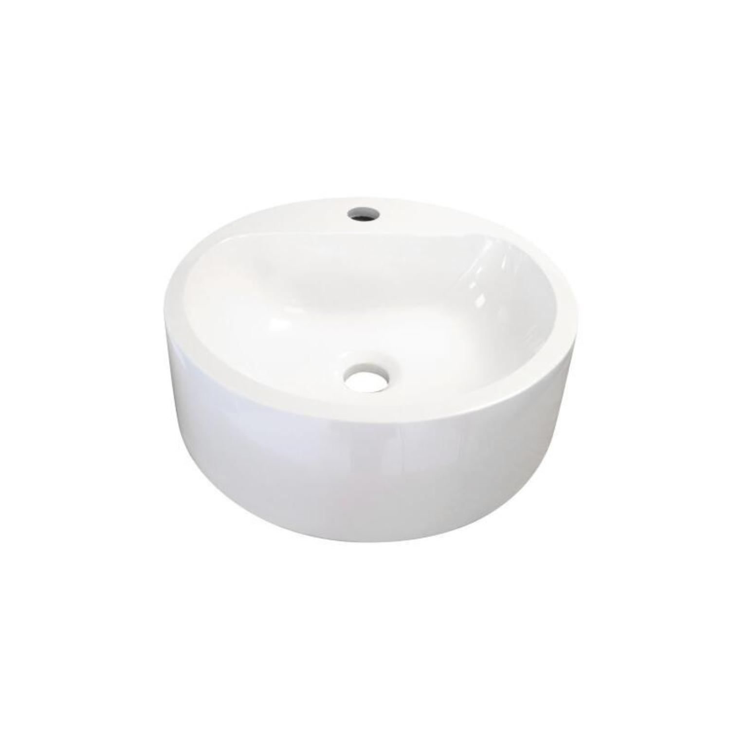 Vasque ronde à poser en résine blanche 37 cm NORI