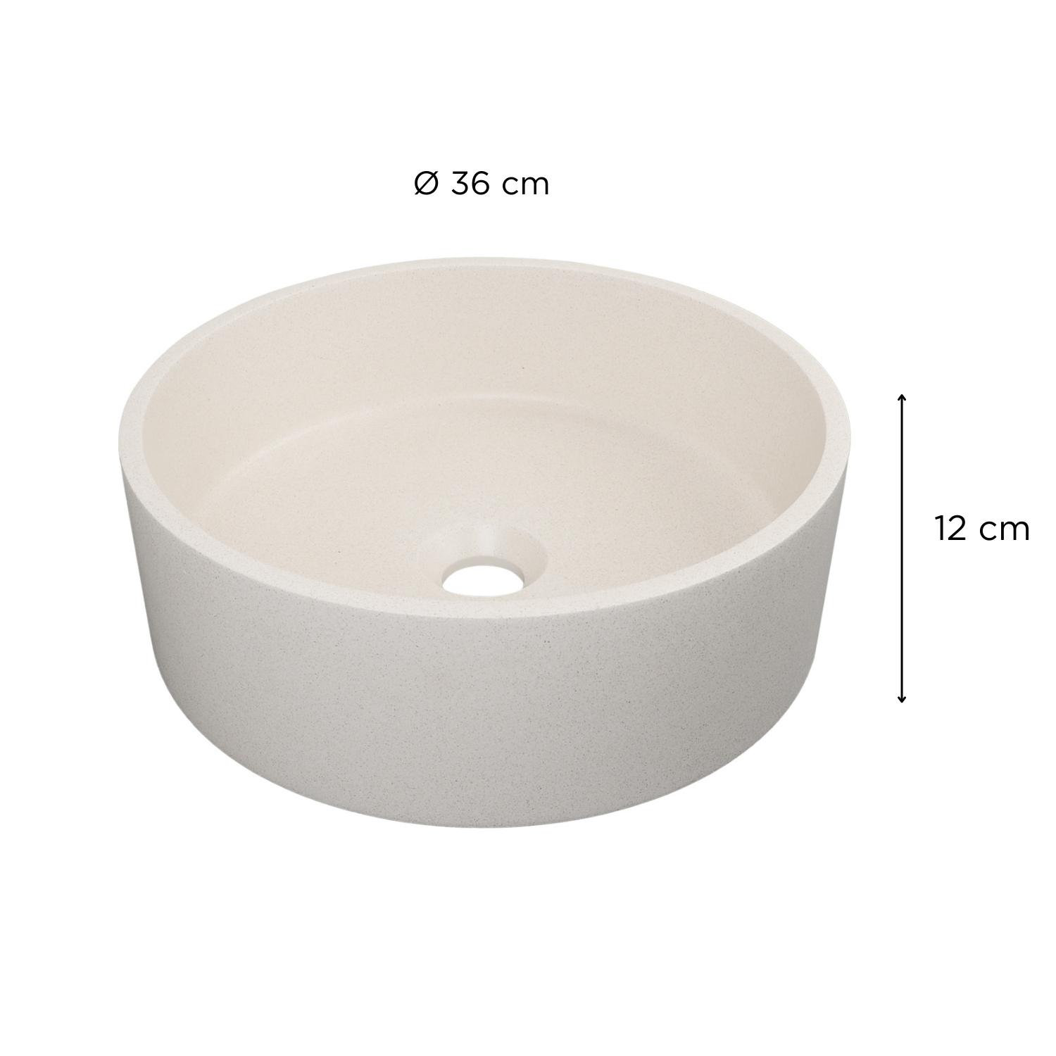 Vasque à poser ronde en grès 36cm