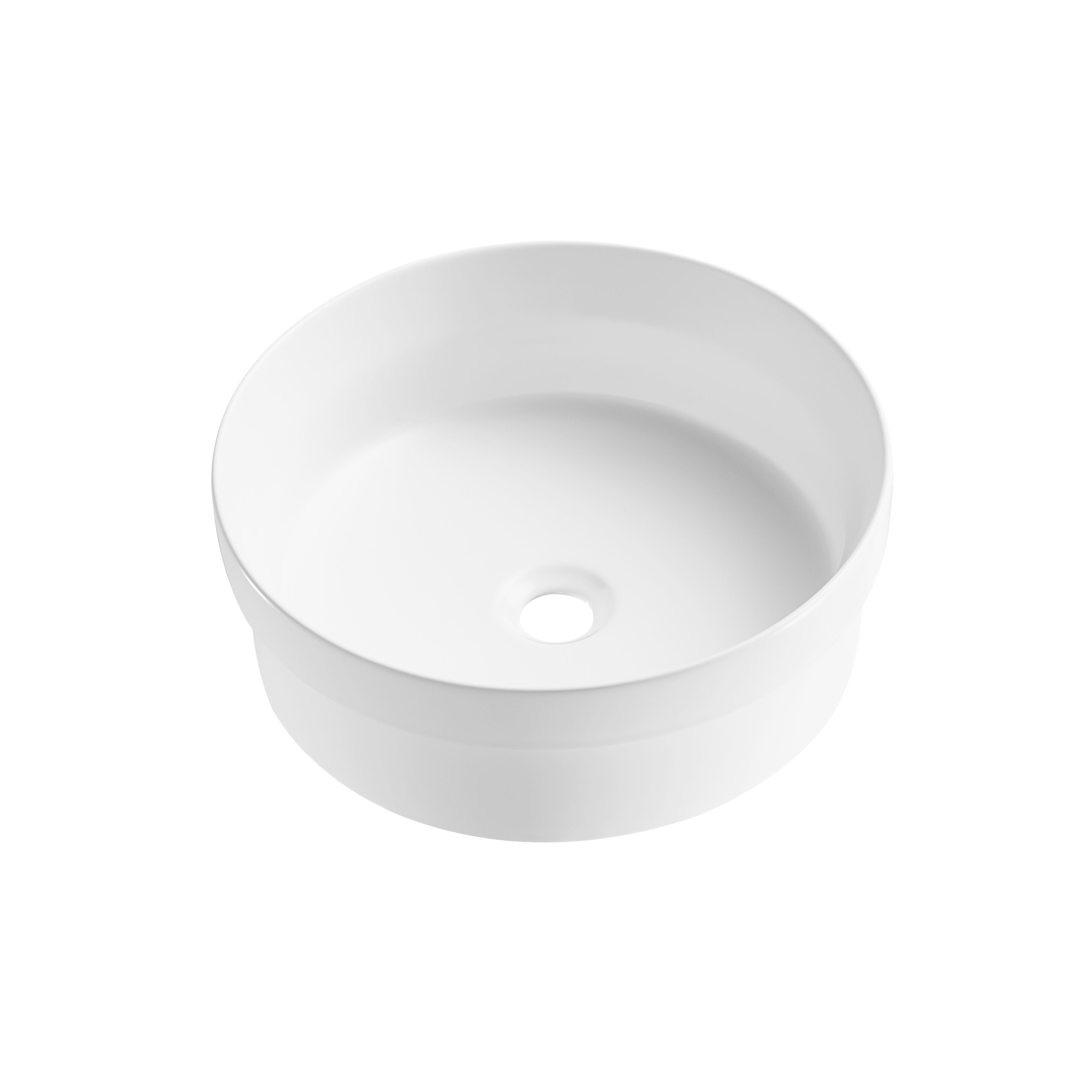 Vasque à encastrer ronde en céramique blanche 36cm