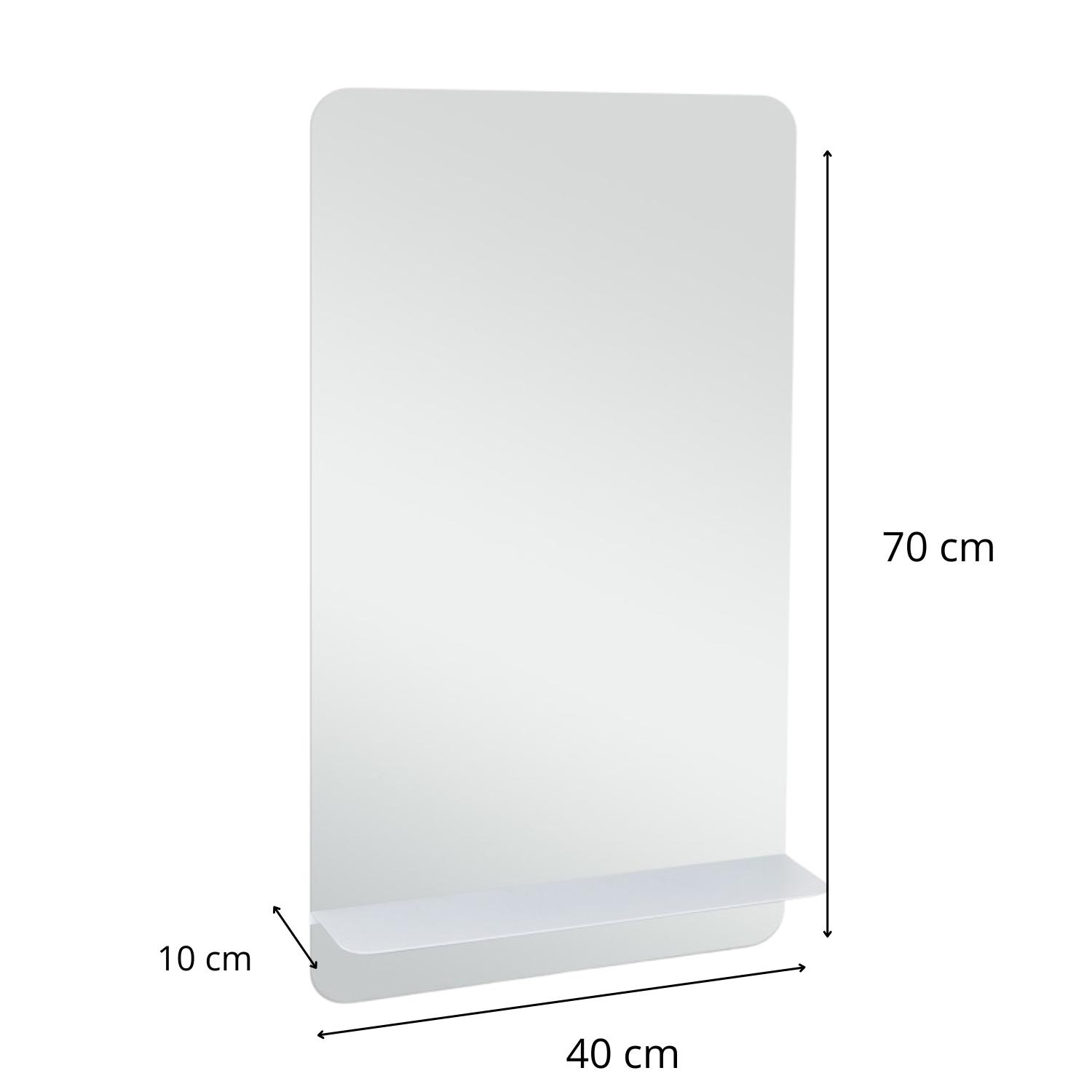 Miroir rectangulaire avec tablette noire 40 x 70 cm SIMONA