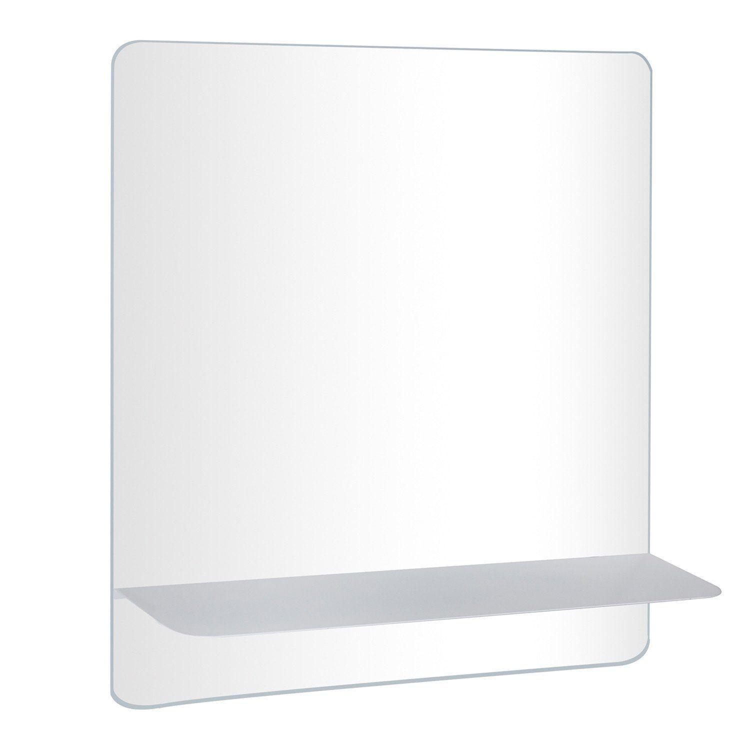 Miroir rectangulaire avec tablette blanche 60 x 70 cm SORRENTO