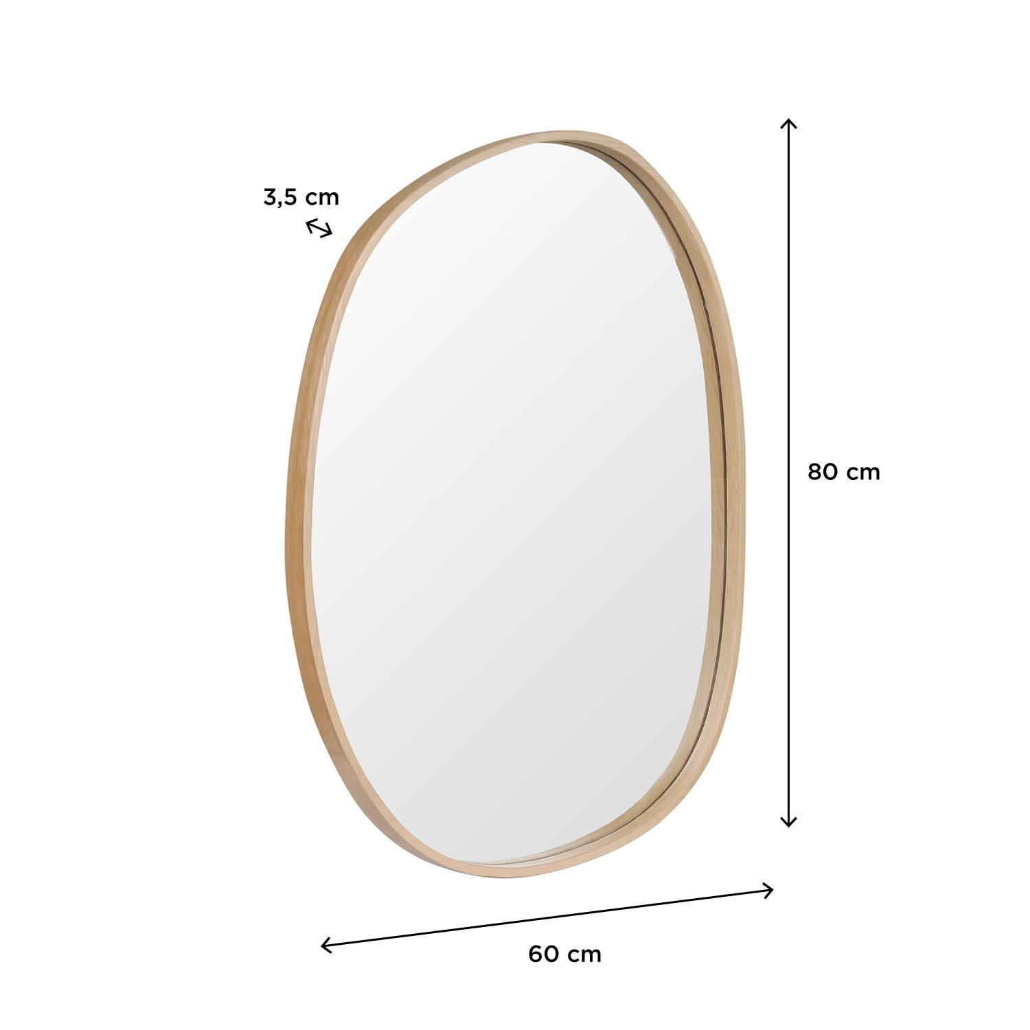 Miroir galet chêne 60 x 80 cm