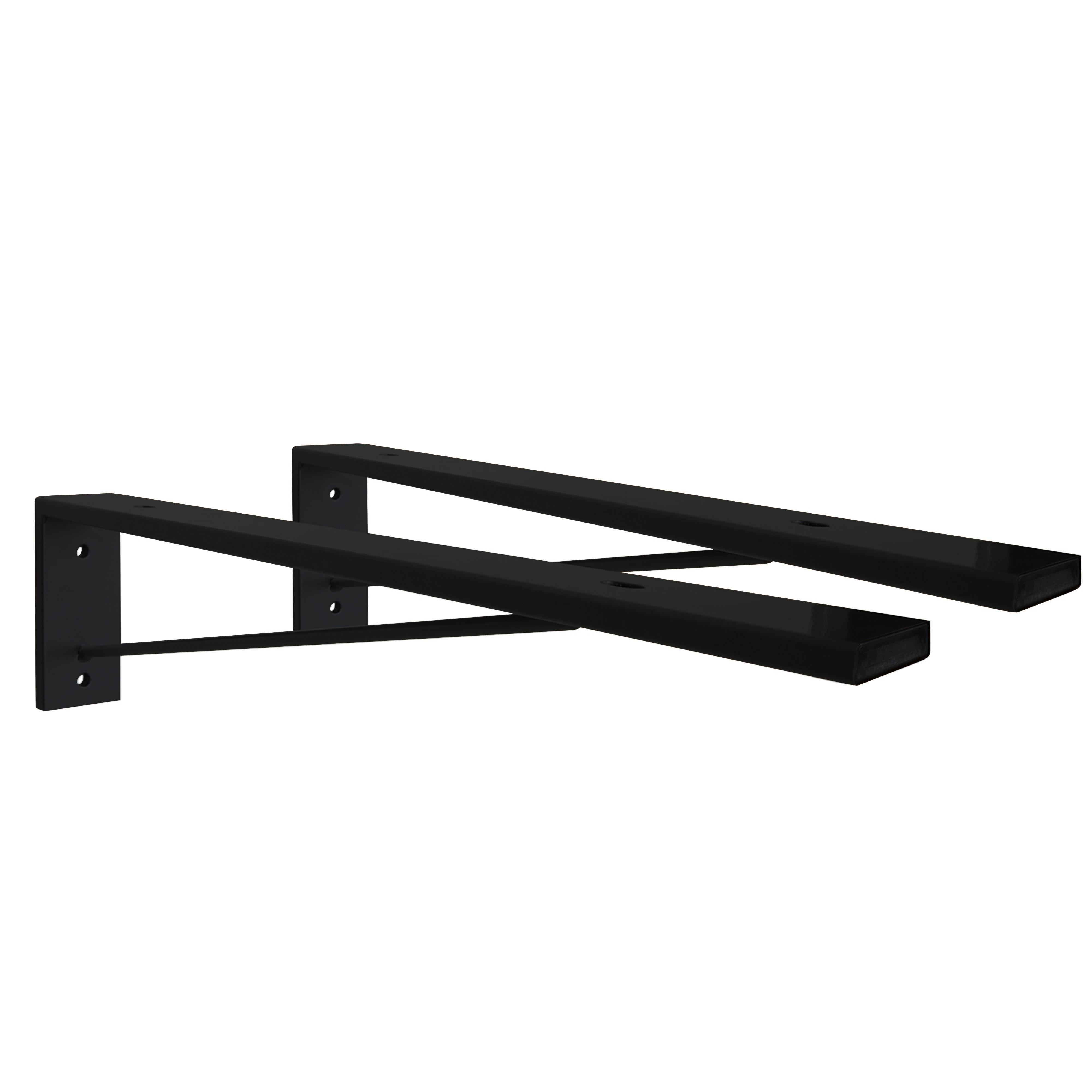 Équerre de fixation Invisible WILL - Lot de 2 - Noir mat