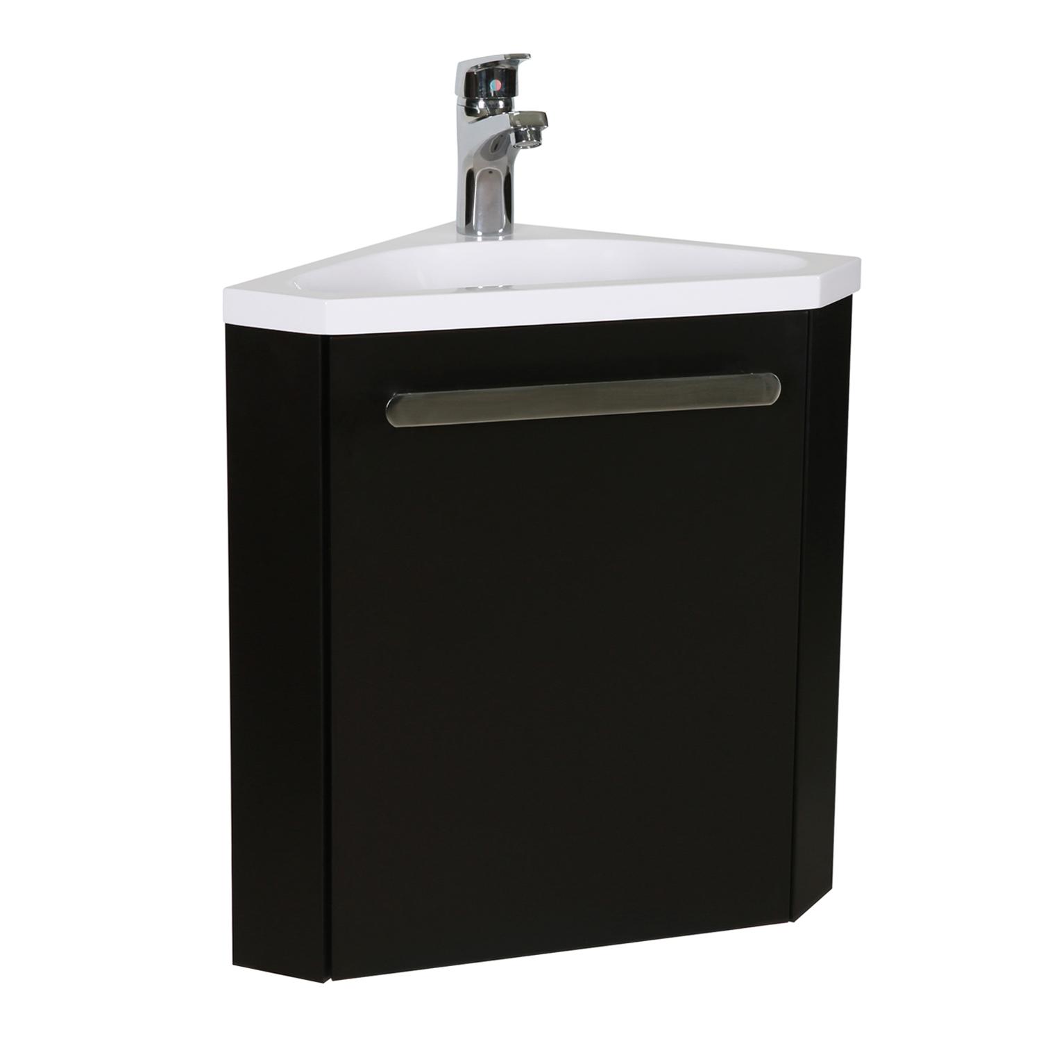 Meuble lave-mains d'angle décor chêne SKINO