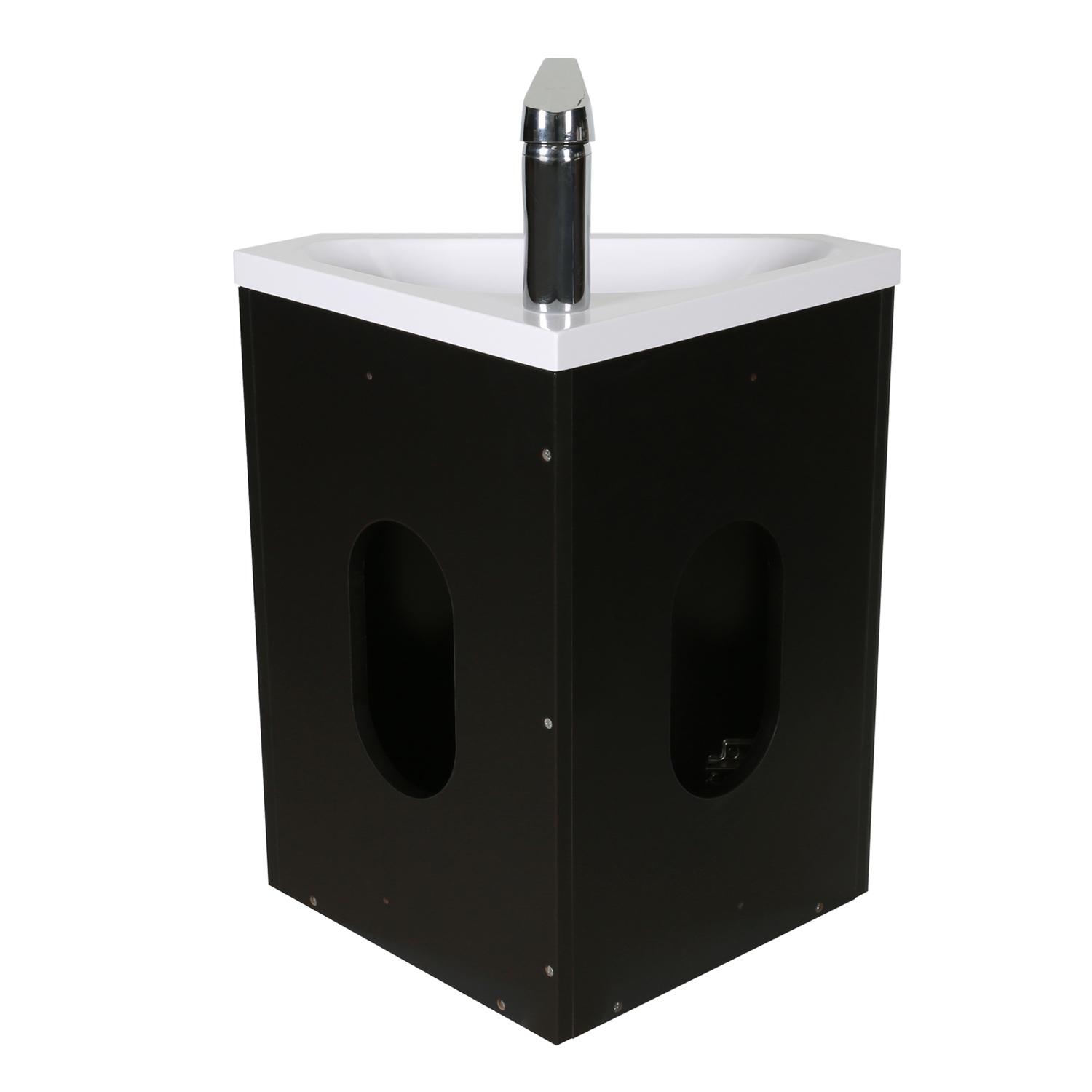 Meuble lave-mains d'angle décor chêne SKINO