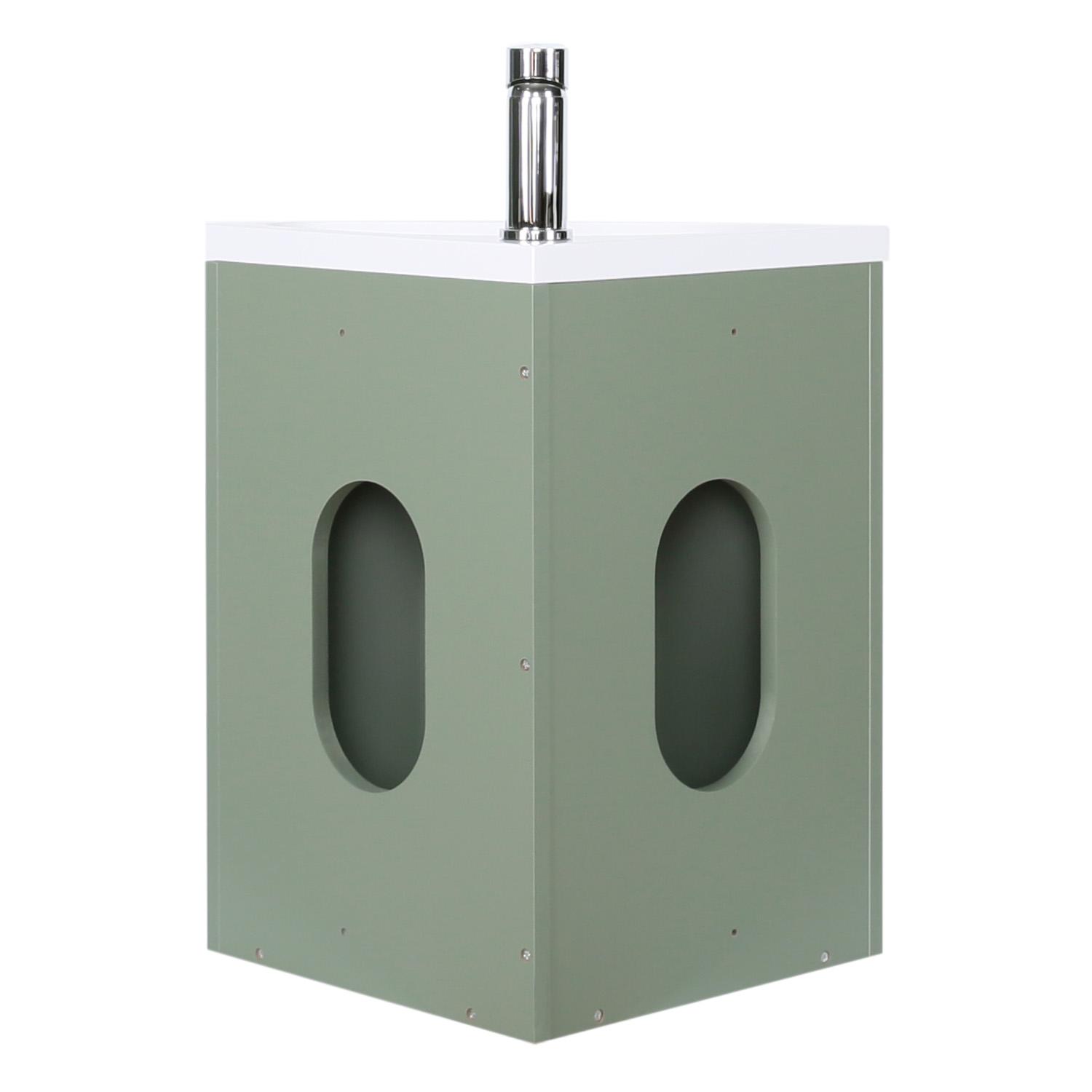 Meuble lave-mains d'angle décor chêne SKINO