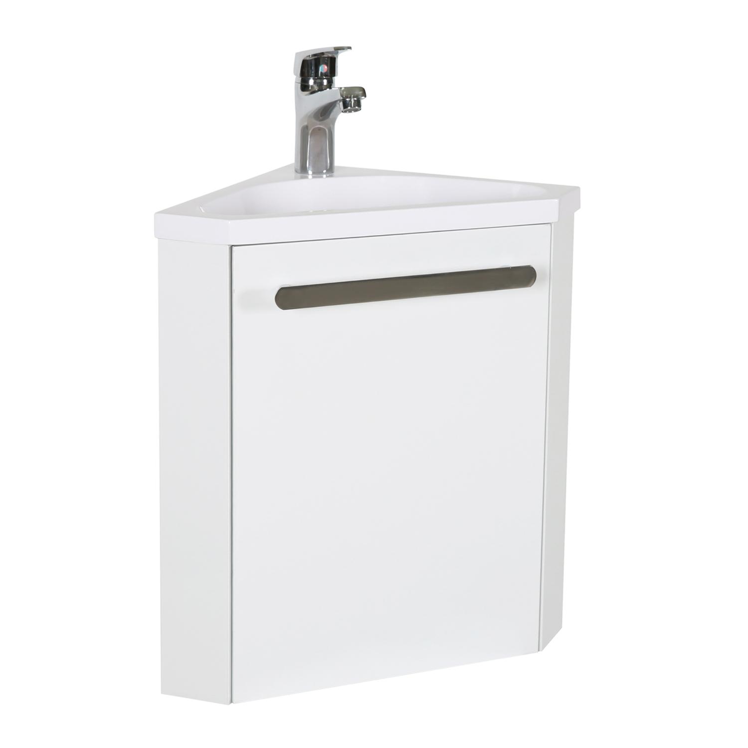 Meuble lave-mains d'angle décor chêne SKINO