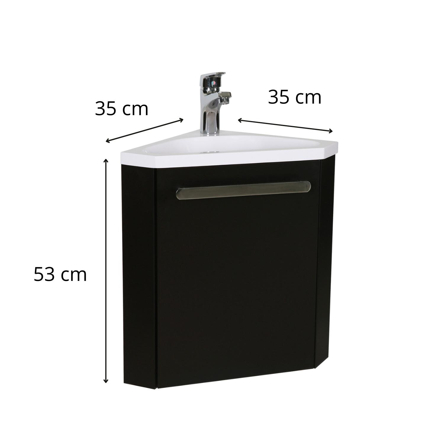 Meuble lave-mains d'angle décor chêne SKINO