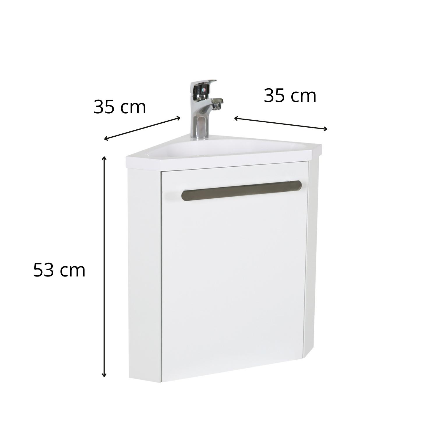 Meuble lave-mains d'angle décor chêne SKINO