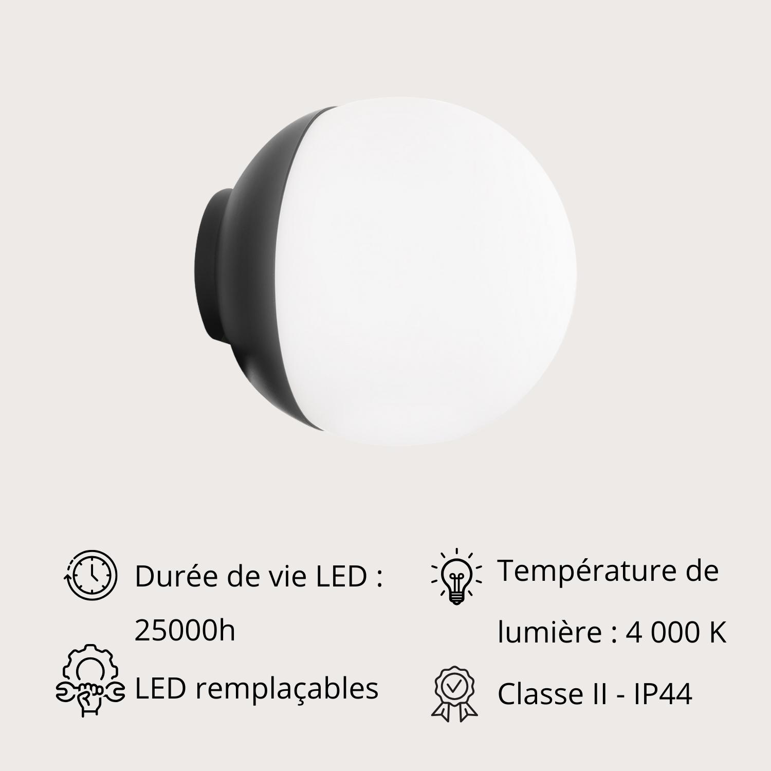 Spot LED noir 9 cm SCARLETT