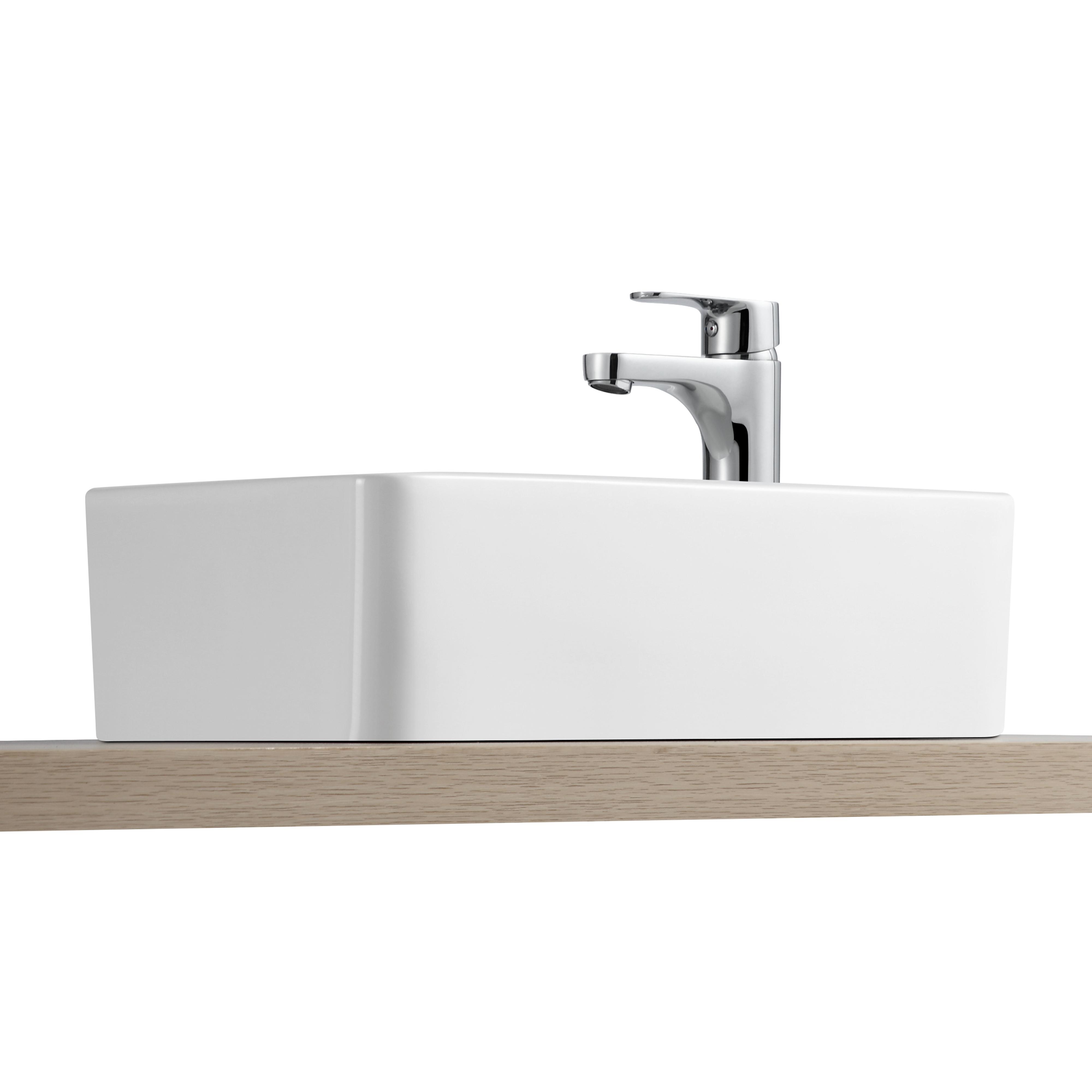 Vasque à poser ou à suspendre rectangle en céramique 43x26,5cm