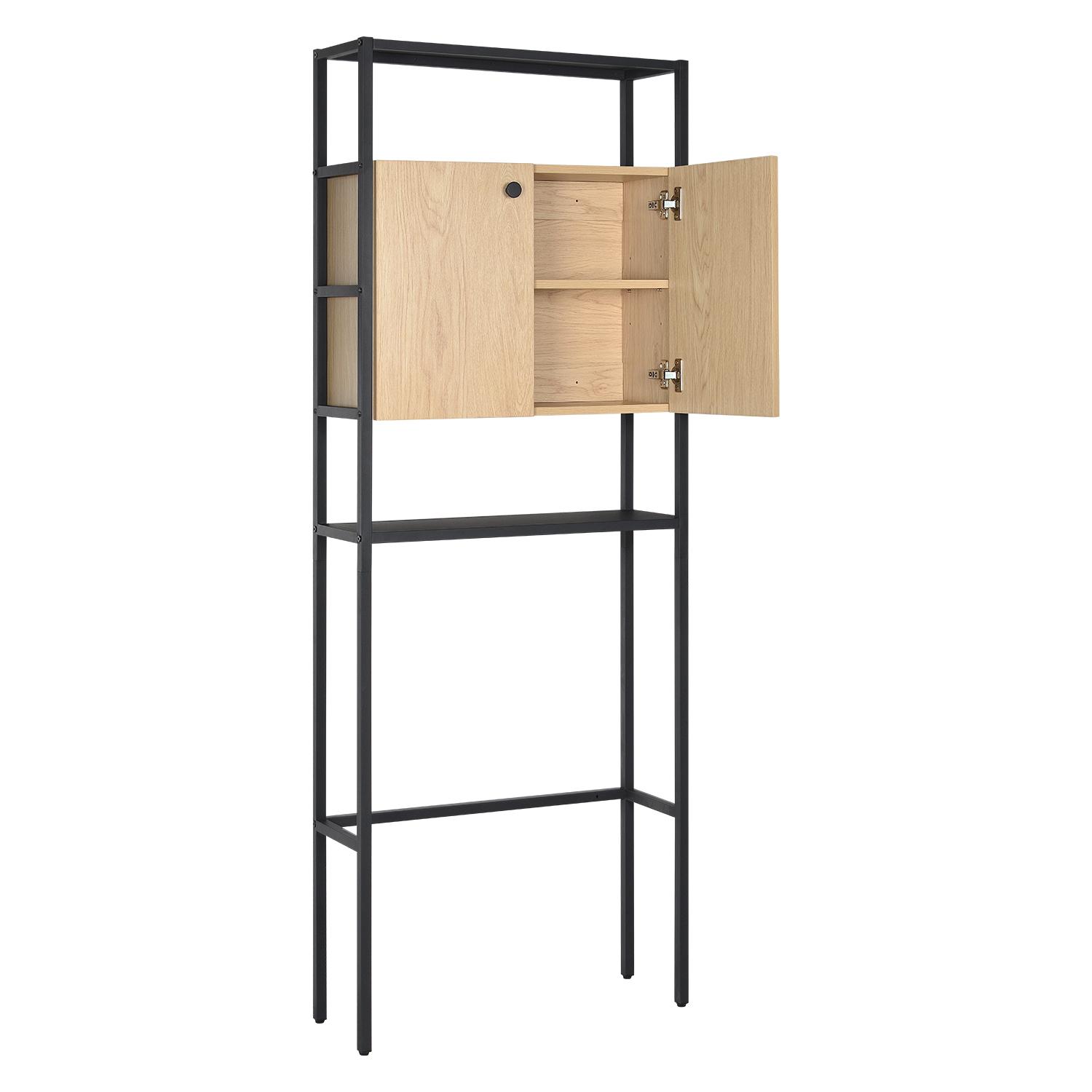 Meuble wc pont de rangement étagère wc bois et métal JAMY