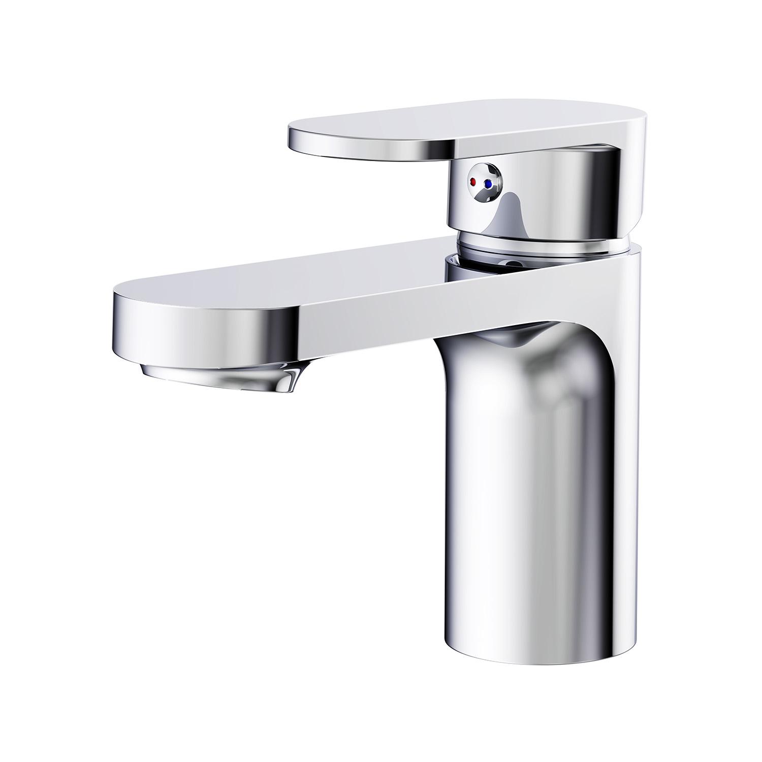 Robinet de salle de bain mitigeur bec bas noir H12,3cm