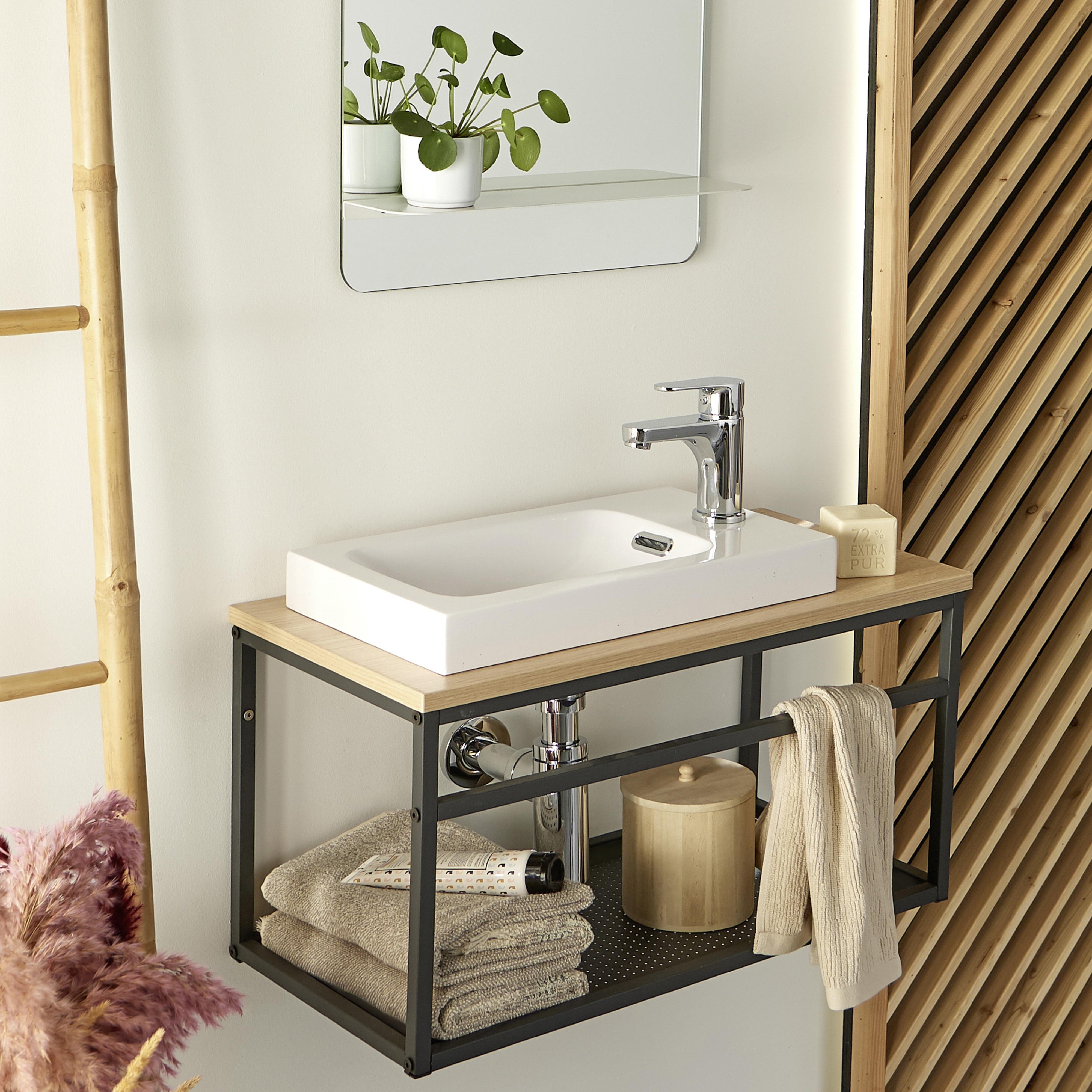 Robinet lave-mains noir mat - Mitigeur eau chaude et eau froide GRIFO