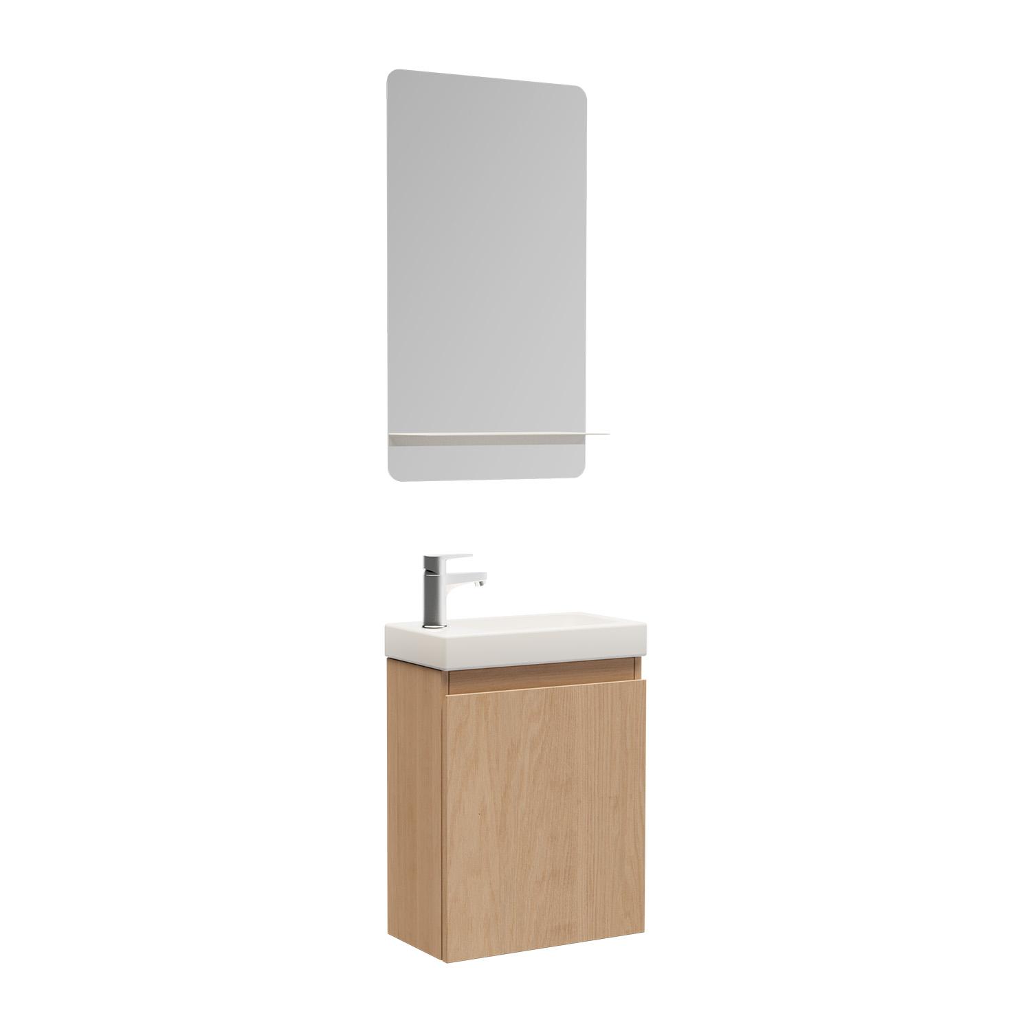 Ensemble lave-mains suspendu + miroir tablette