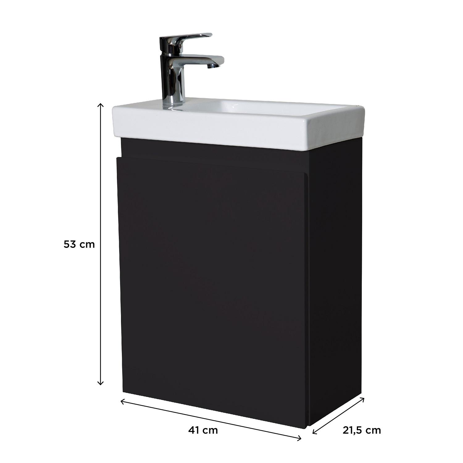 Meuble lave-mains suspendu avec vasque céramique