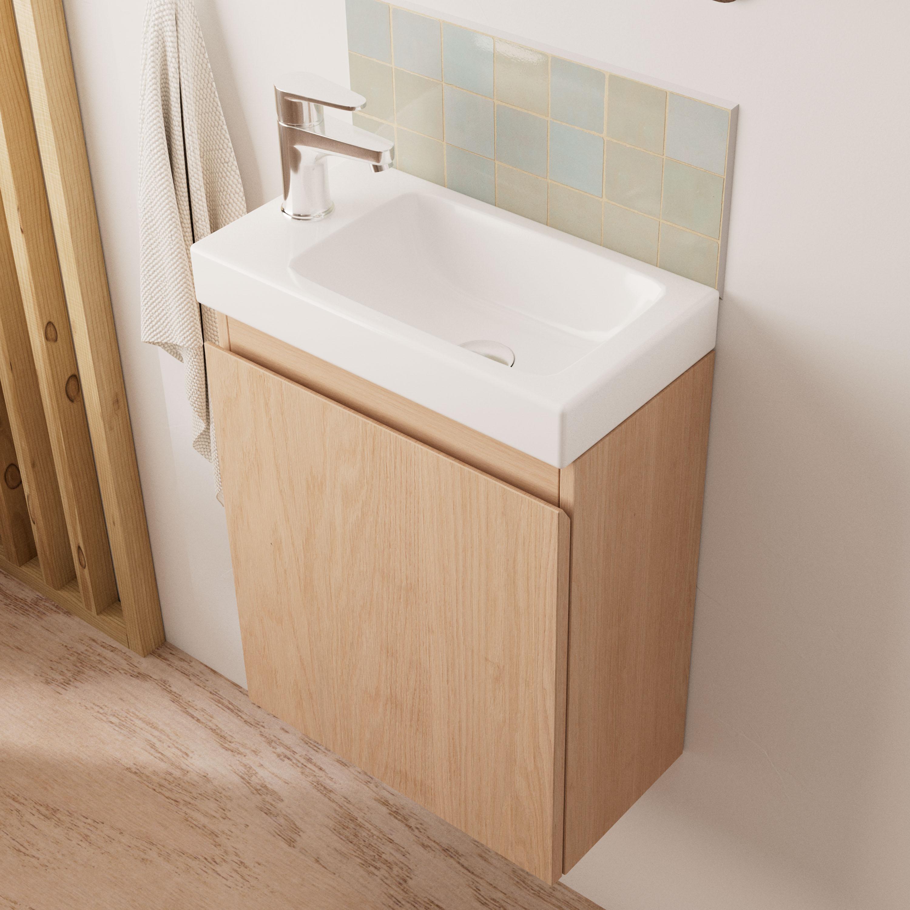 Ensemble meuble lave-mains LISA + Robinet TAP + Miroir SIMONA