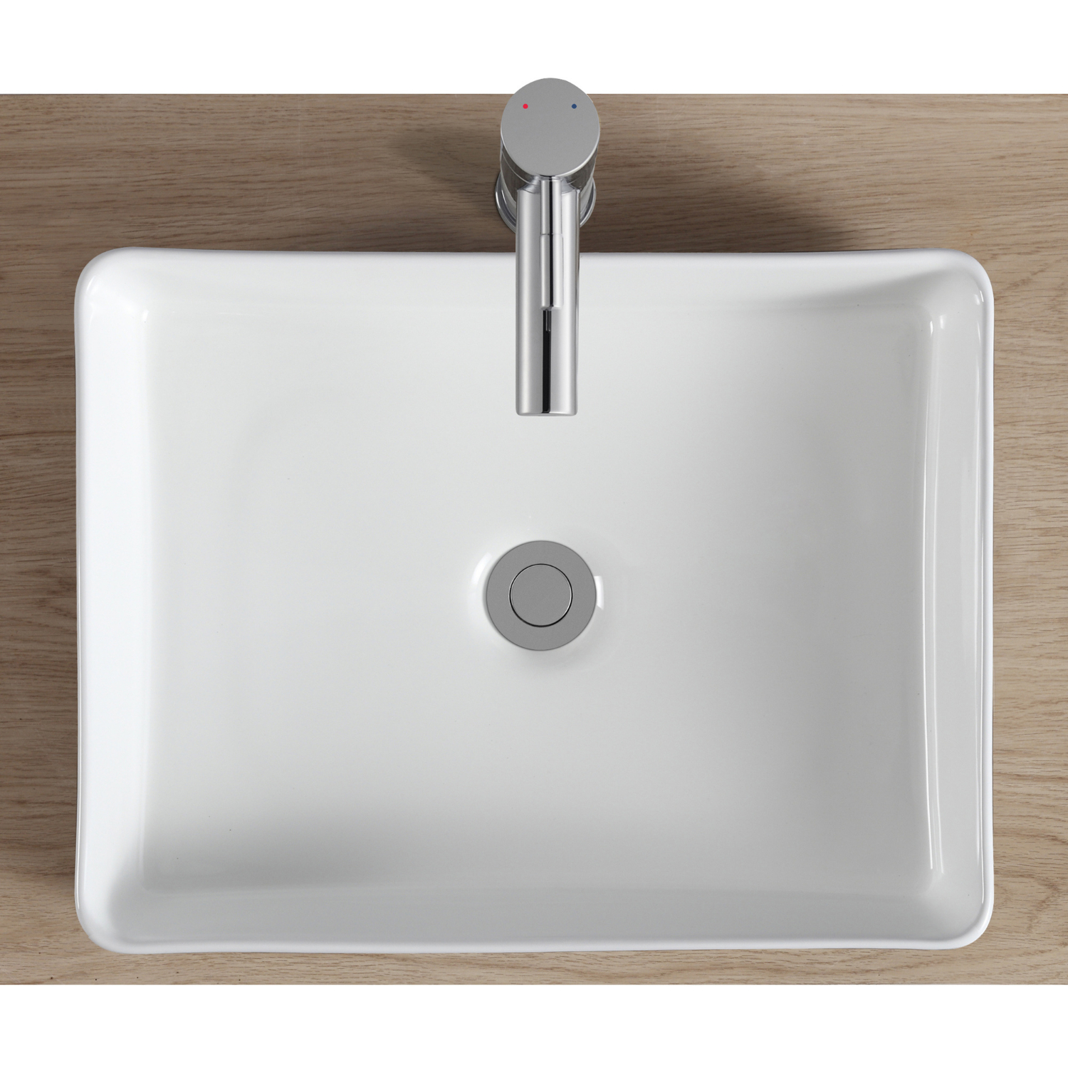 Vasque à poser rectangulaire bicolore blanc et noir 47cm YDRA.