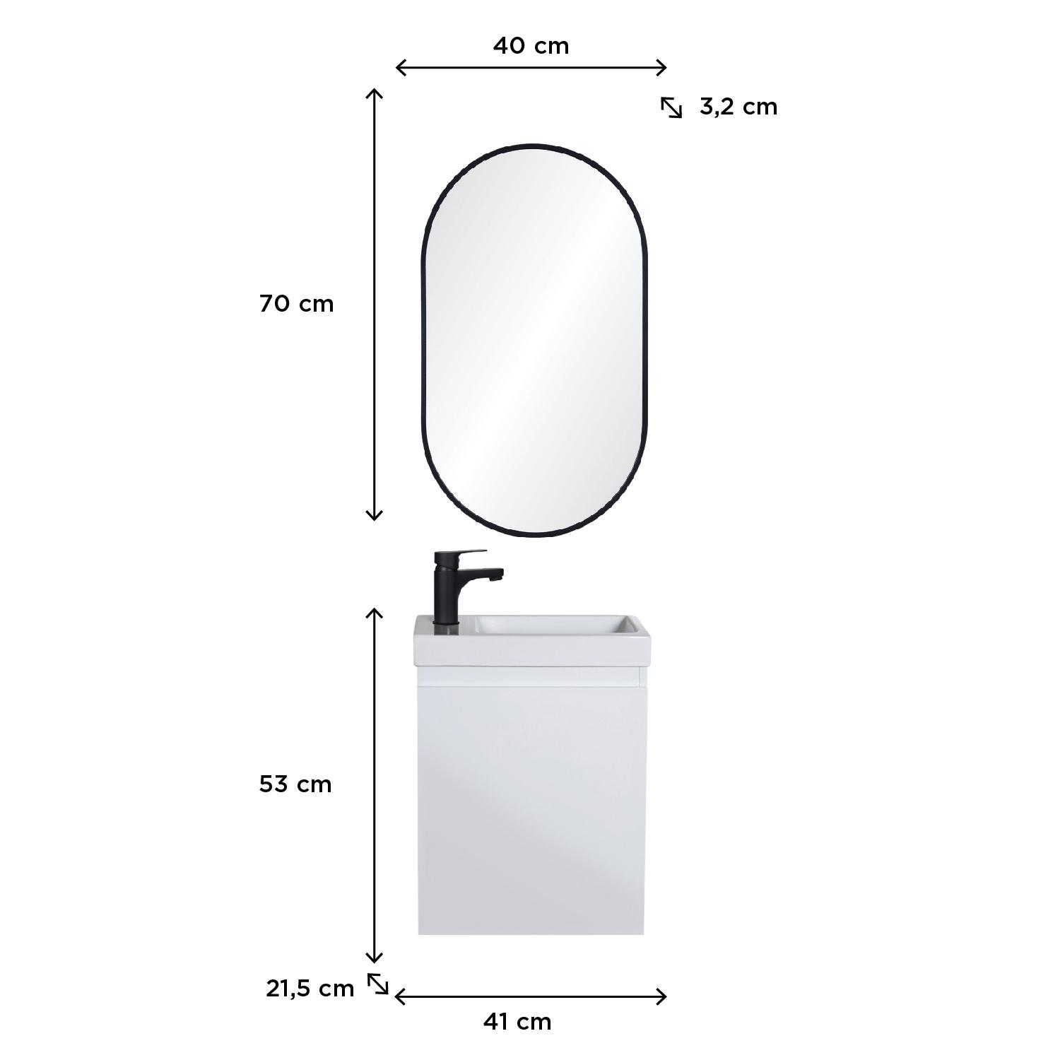 Ensemble meuble lave-mains LISA + Miroir PEPPER