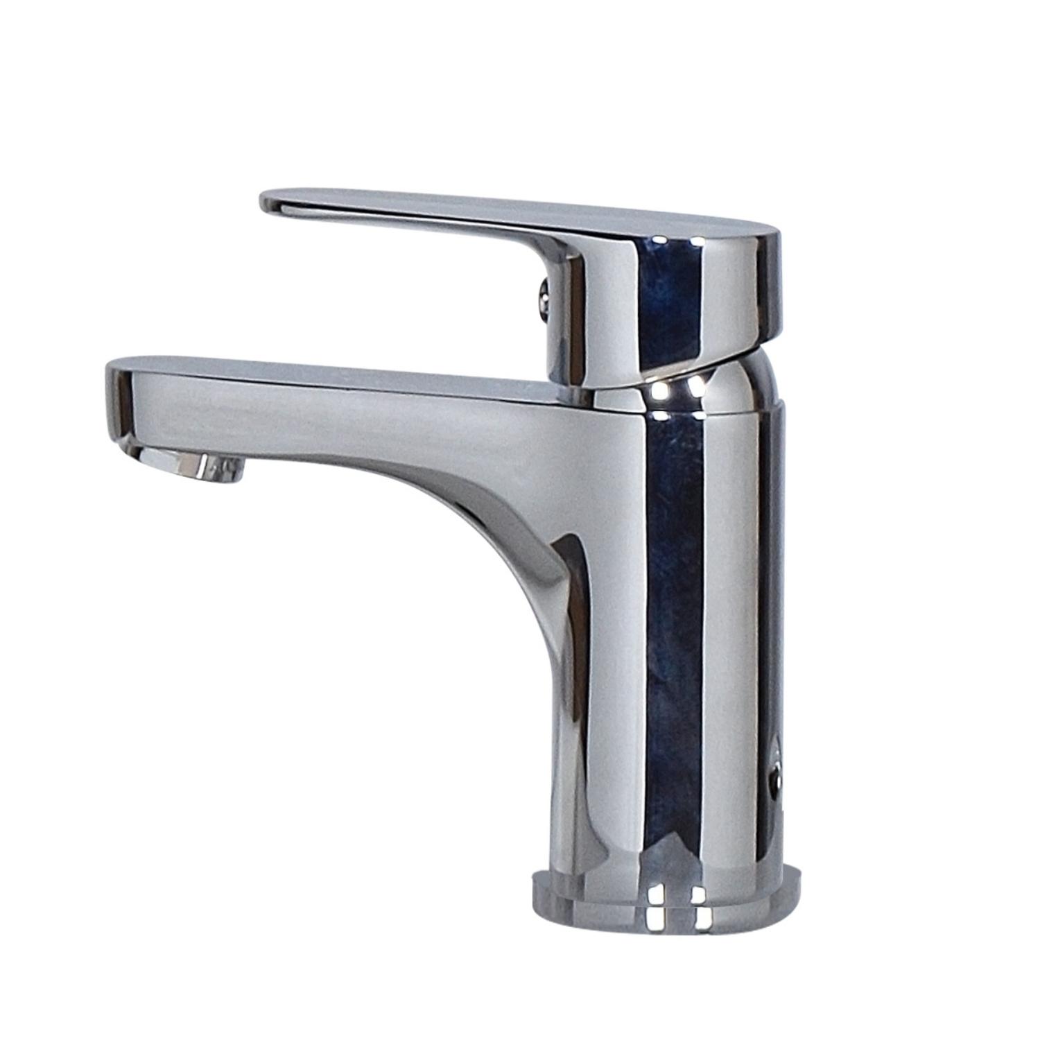 Ensemble meuble lave-mains d'angle blanc SKINO avec robinet chromé