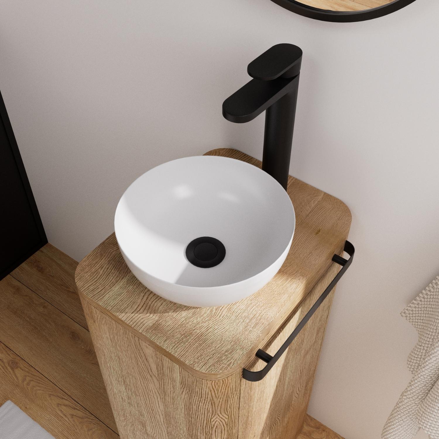 Ensemble meuble lave-mains TOM + vasque MAUD + robinet ROB