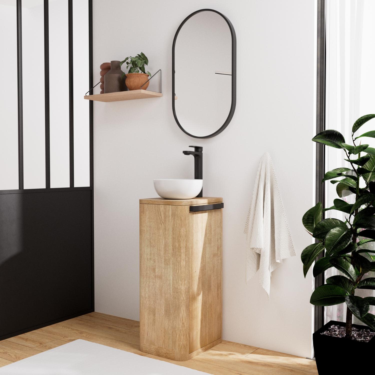 Ensemble meuble lave-mains TOM + vasque MAUD + robinet ROB