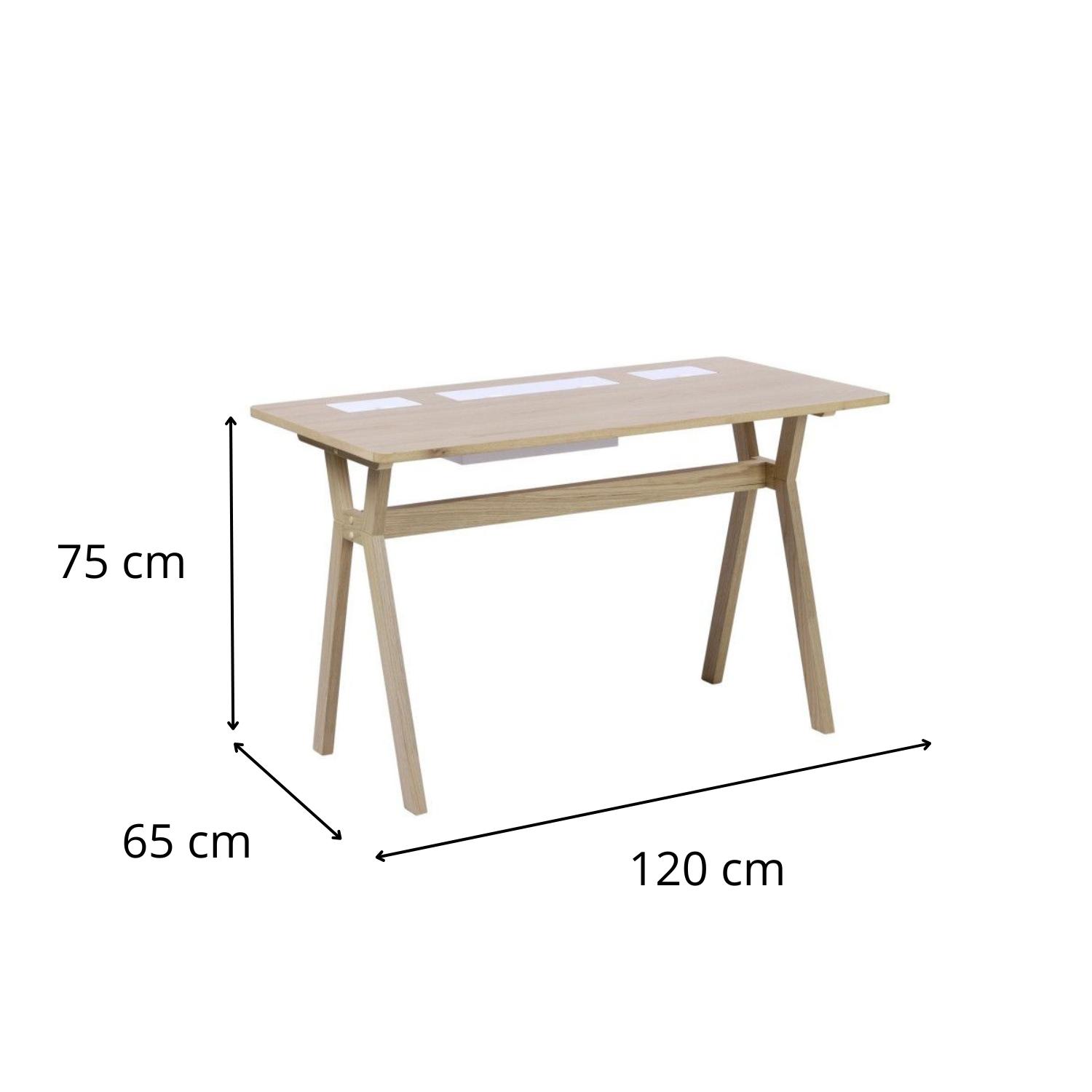 Bureau scandinave chêne 120 cm MOBOX