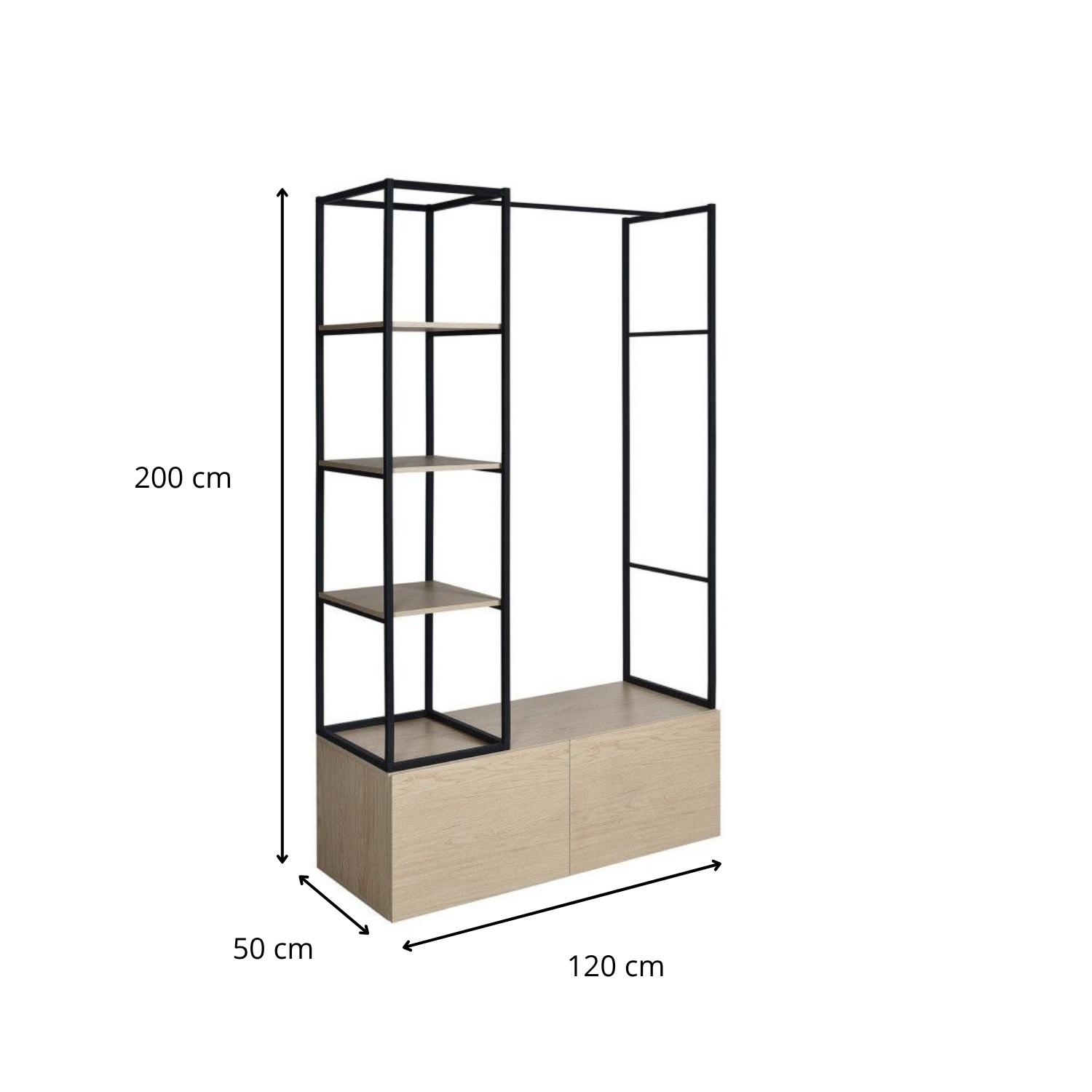 Portants vêtements bois et métal L240 x H200 cm KLEID - Lot de 2
