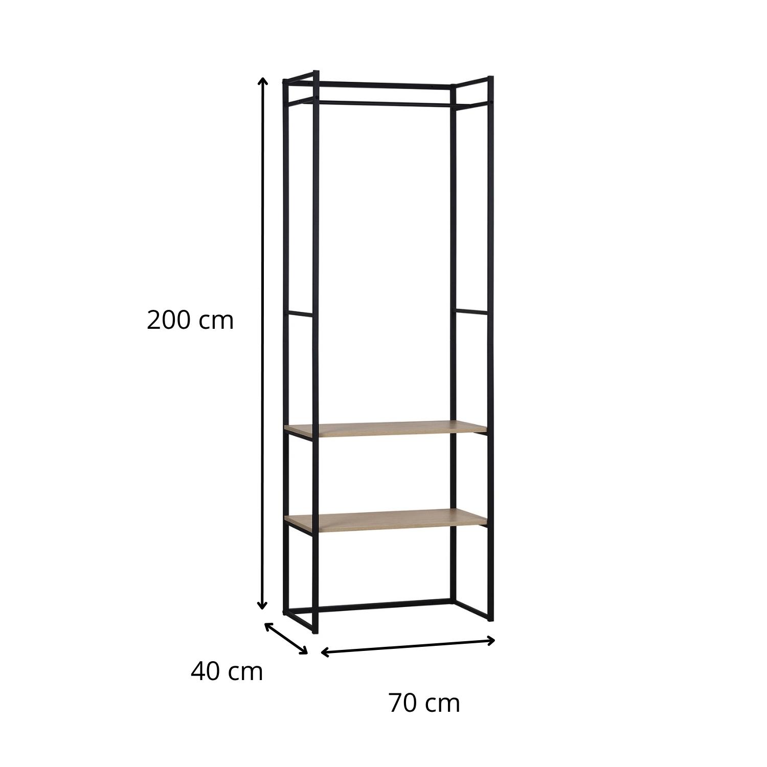Portant vêtements bois et métal L70 x H200 cm ASHTON