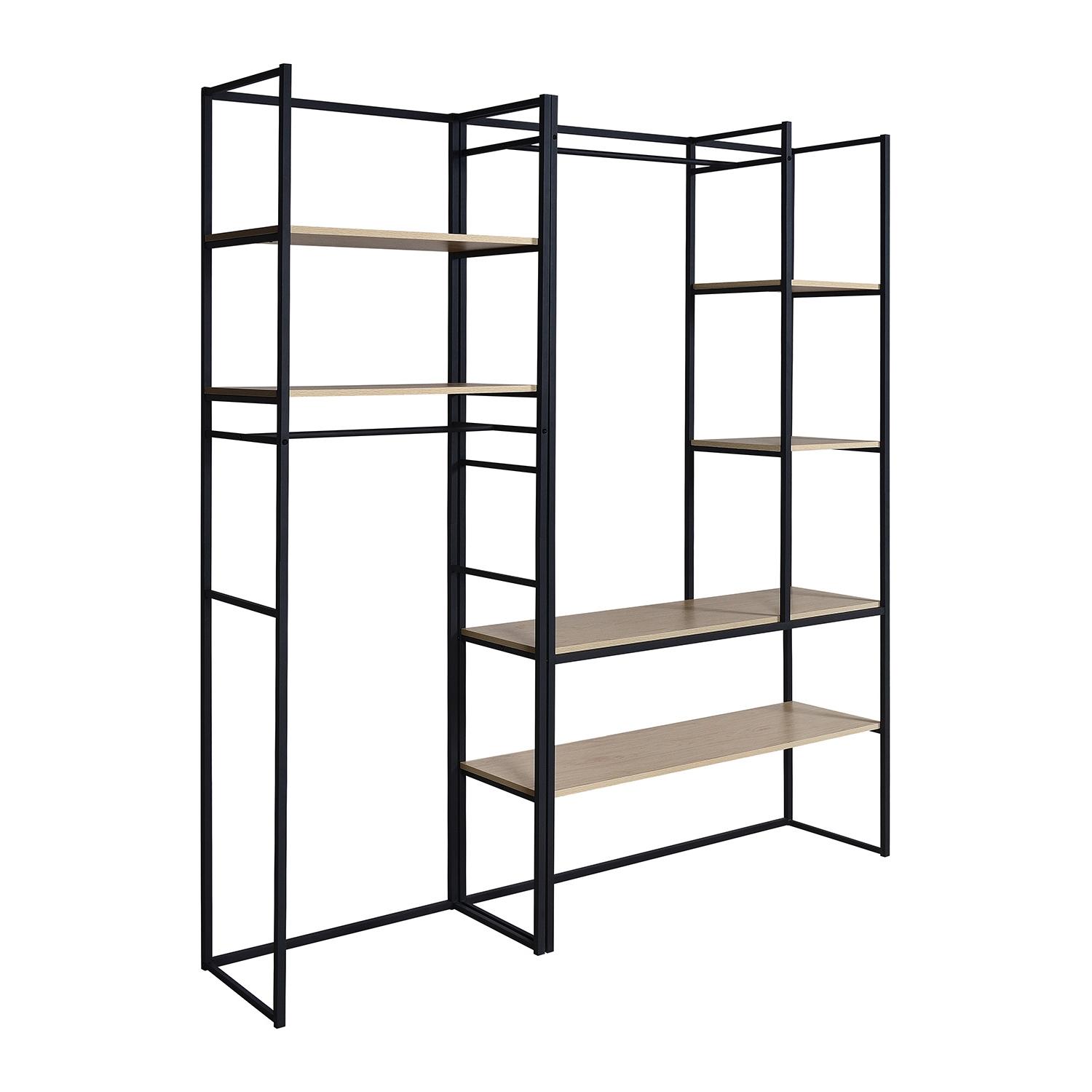 Portants vêtements bois et métal L190 x H200 cm ASHTON - Lot de 2