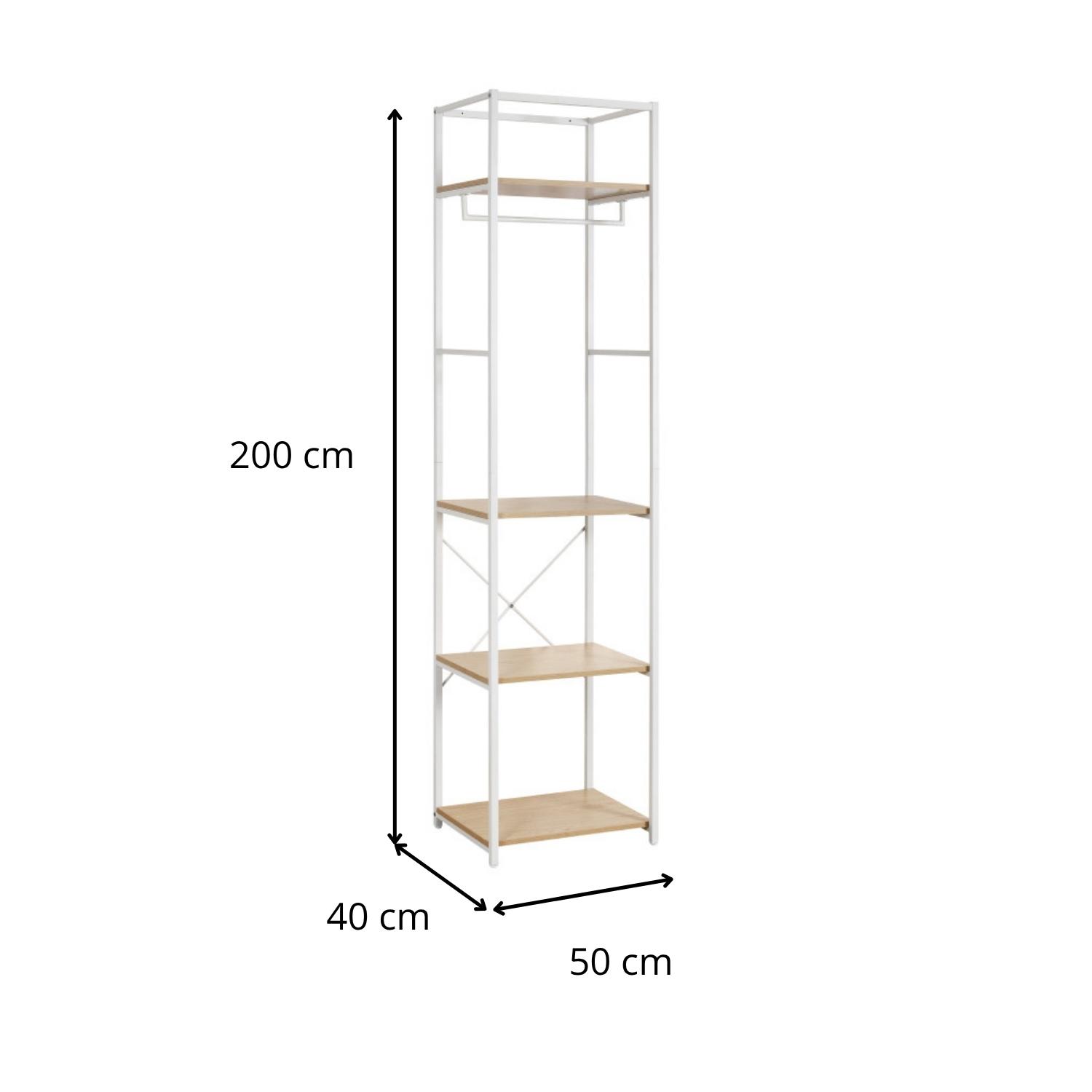 Portant vêtements en bois et métal NOIR L50 x H200cm JUNE