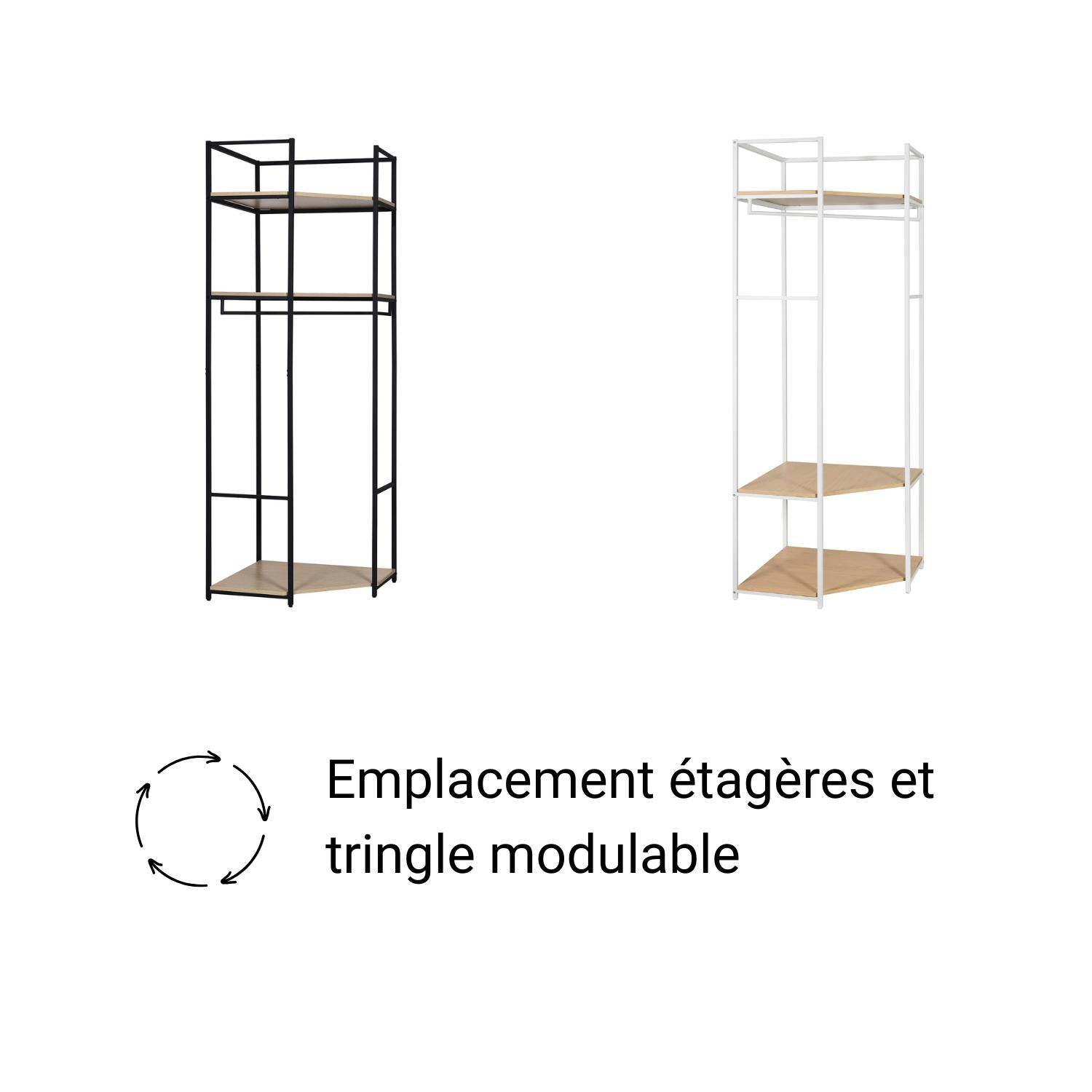 Portants vêtements bois et métal NOIR - Lot de 2 - JUNE