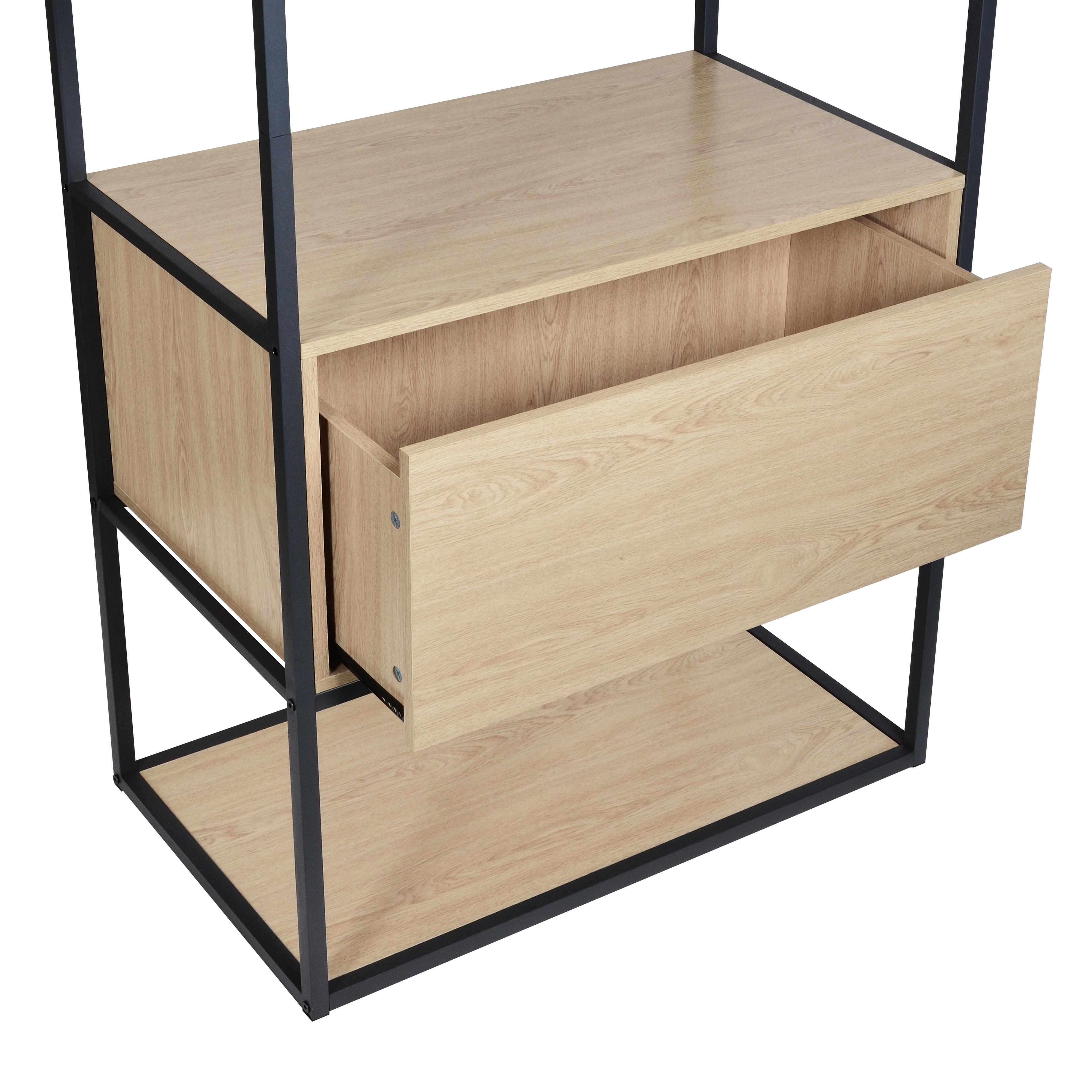 Portant vêtements bois et métal L80 x H184,5 cm -  OSLO