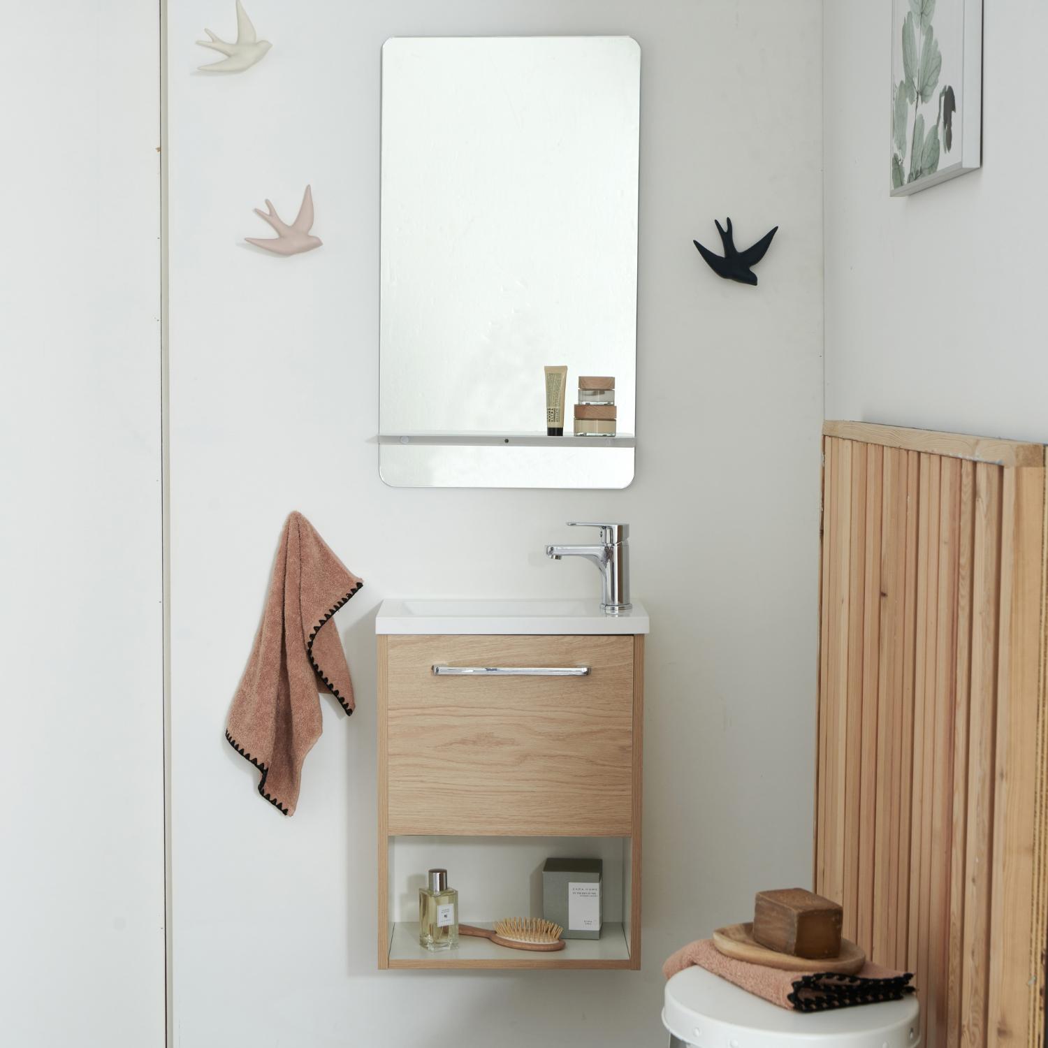 Ensemble meuble lave-mains NIKA + Miroir SIMONA