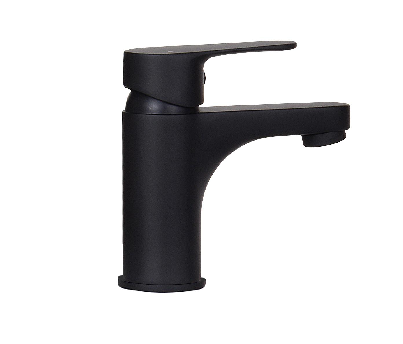 Ensemble lave-mains avec rangement latéral et robinet noir