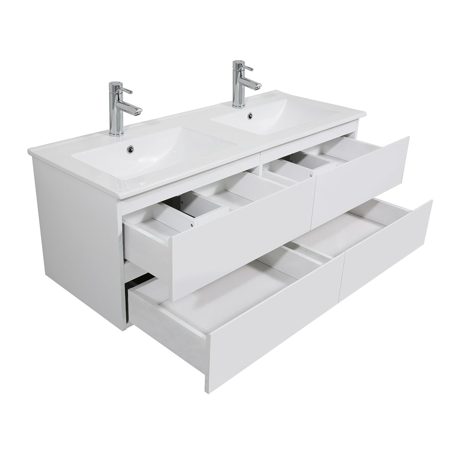 Meuble double vasque décor chêne  120cm